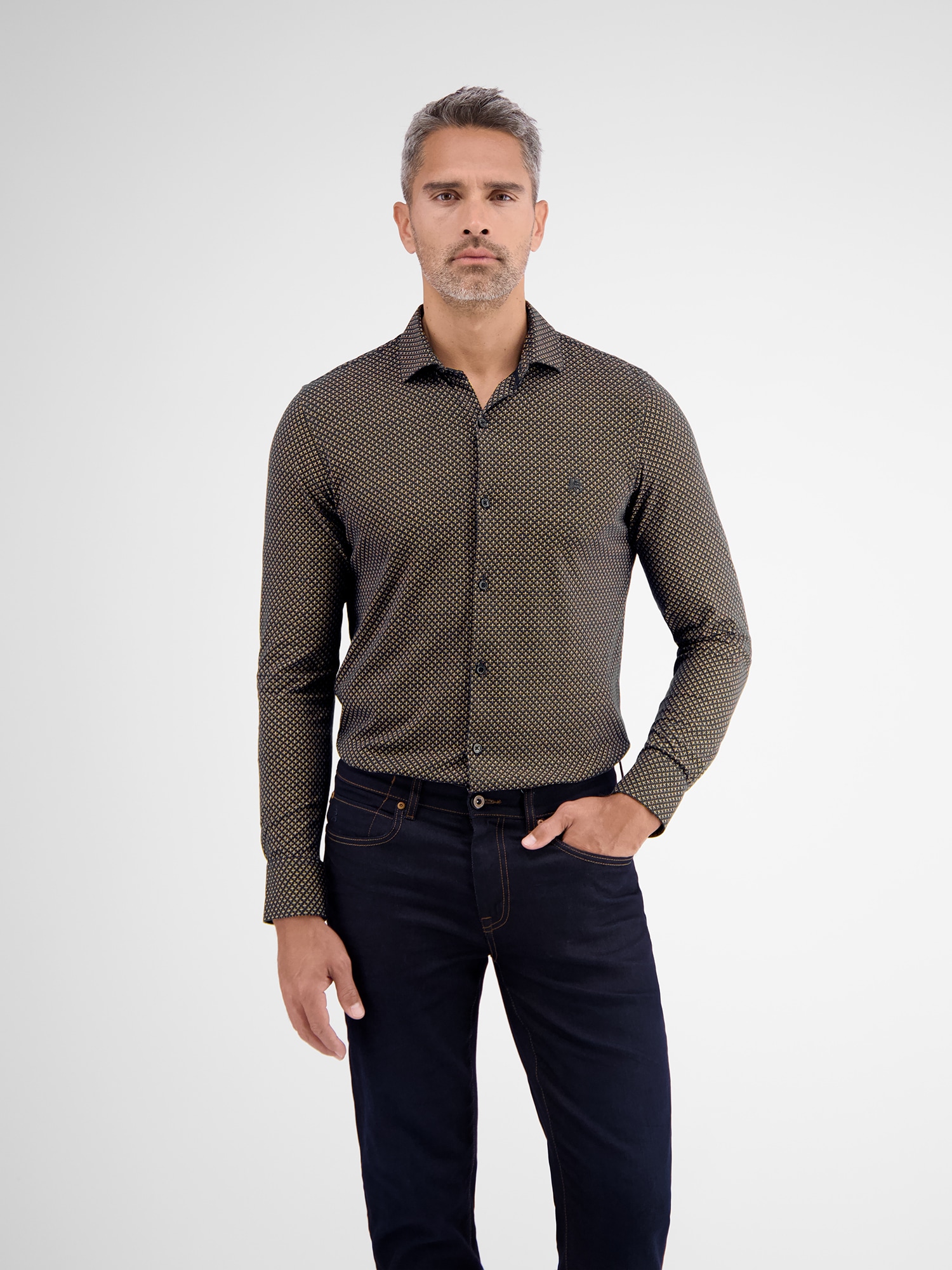 LERROS Langarmhemd »LERROS Jerseyhemd, kariert« online bestellen