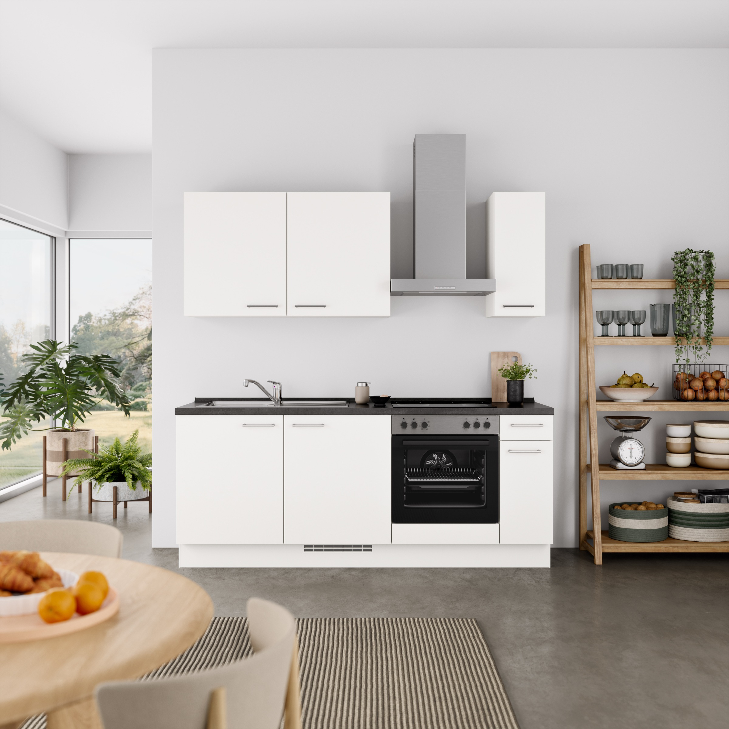 nobilia® Küchenzeile »"Laser I"«, vormontiert, Ausrichtung wählbar, Breite 210 cm, wahlw. mit E-Geräten