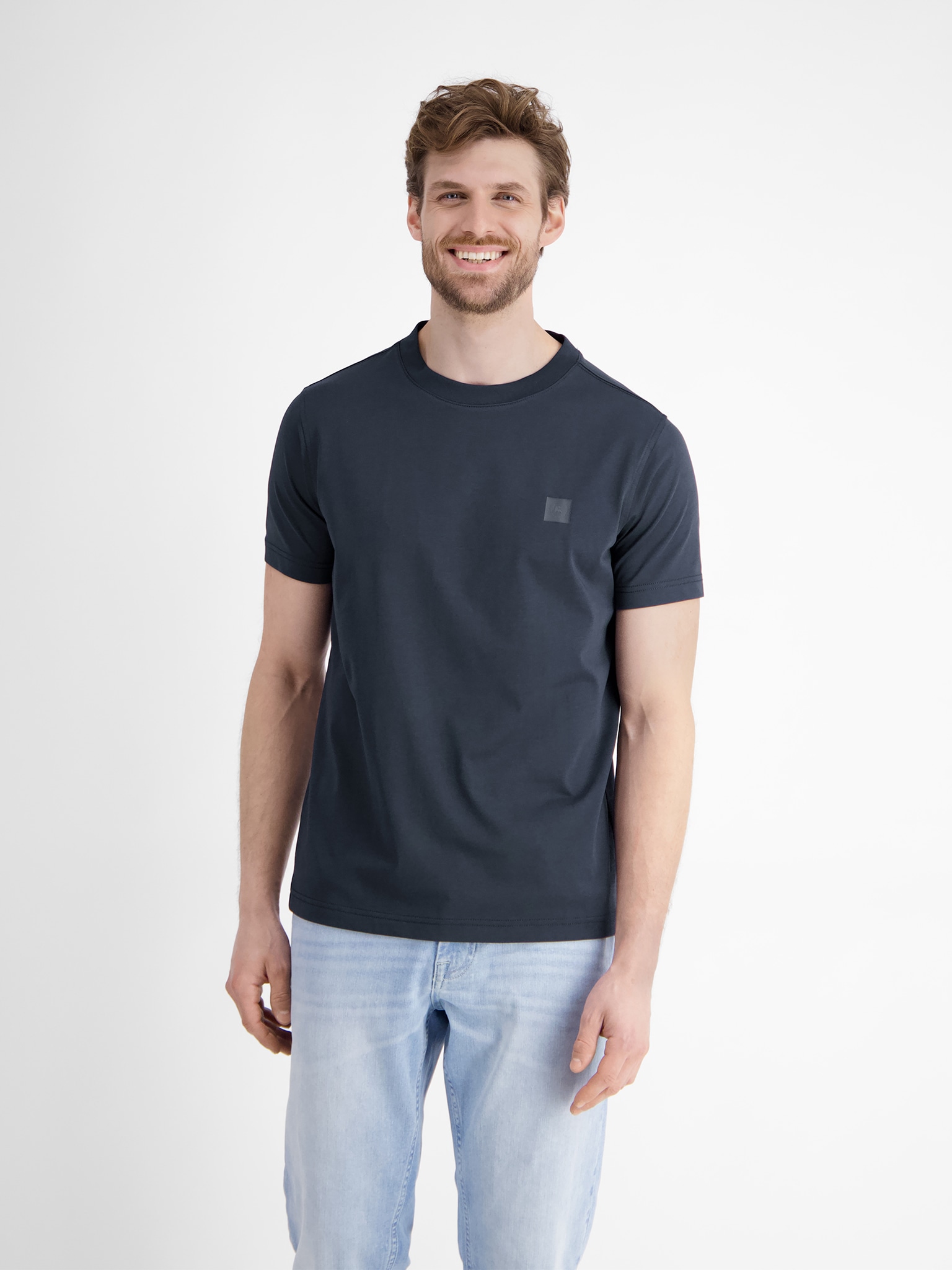 LERROS T-Shirt mit Logo Stickerei