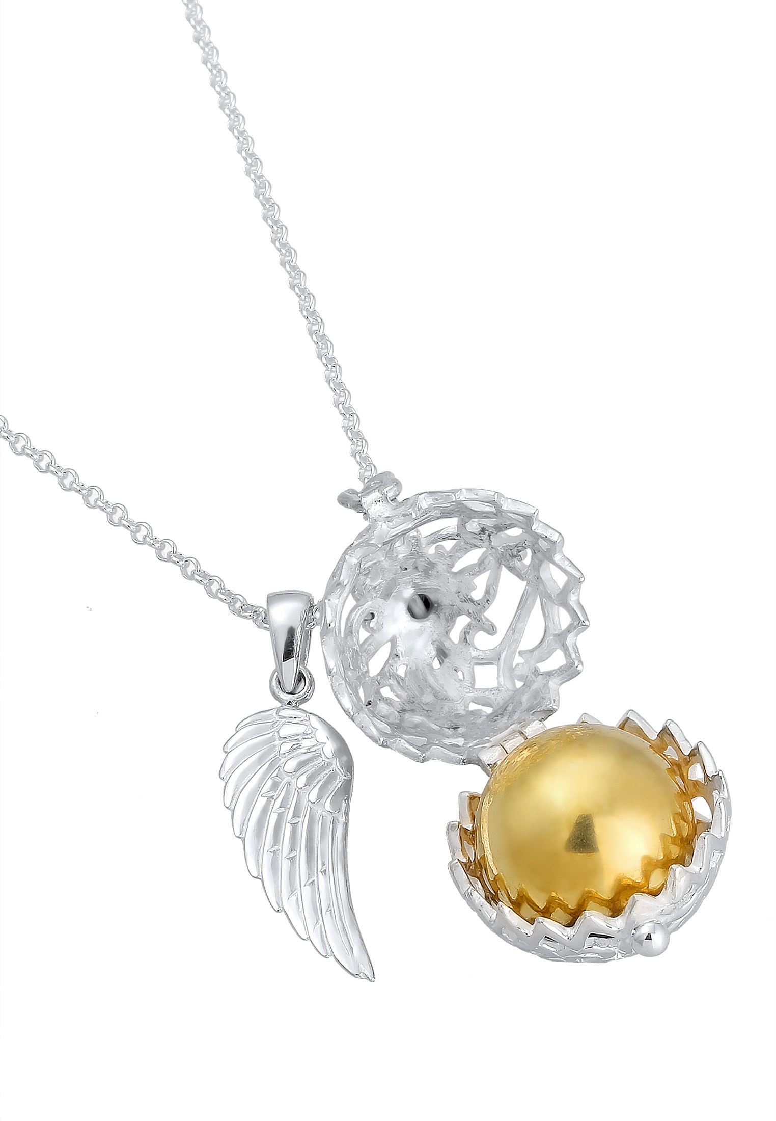 Nenalina Kette mit Anhänger »Engelsflüsterer Granat (16 mm) Flügel 925 Silber«