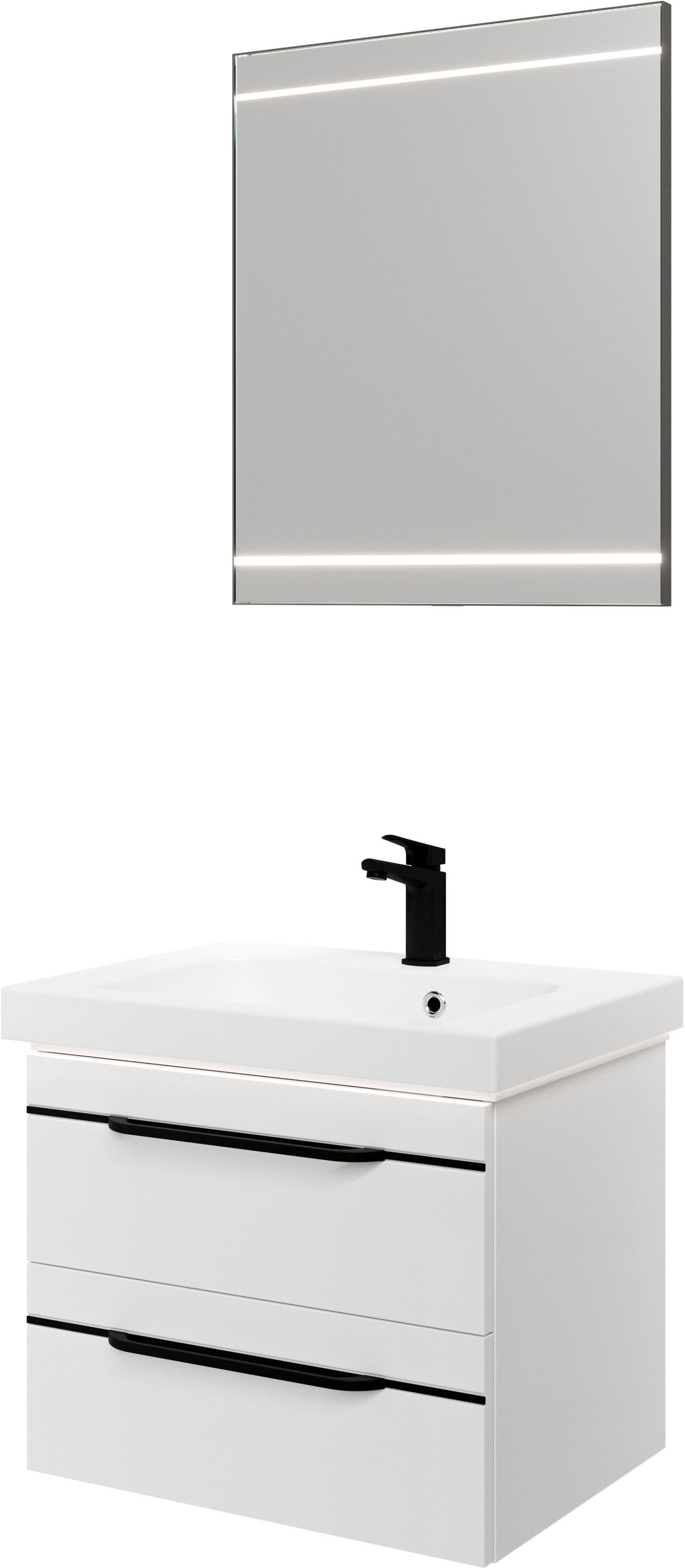 Saphir Badmöbel-Set »Balto 2-teilig Mineralmarmor-Waschtisch mit LED-Spiege günstig online kaufen