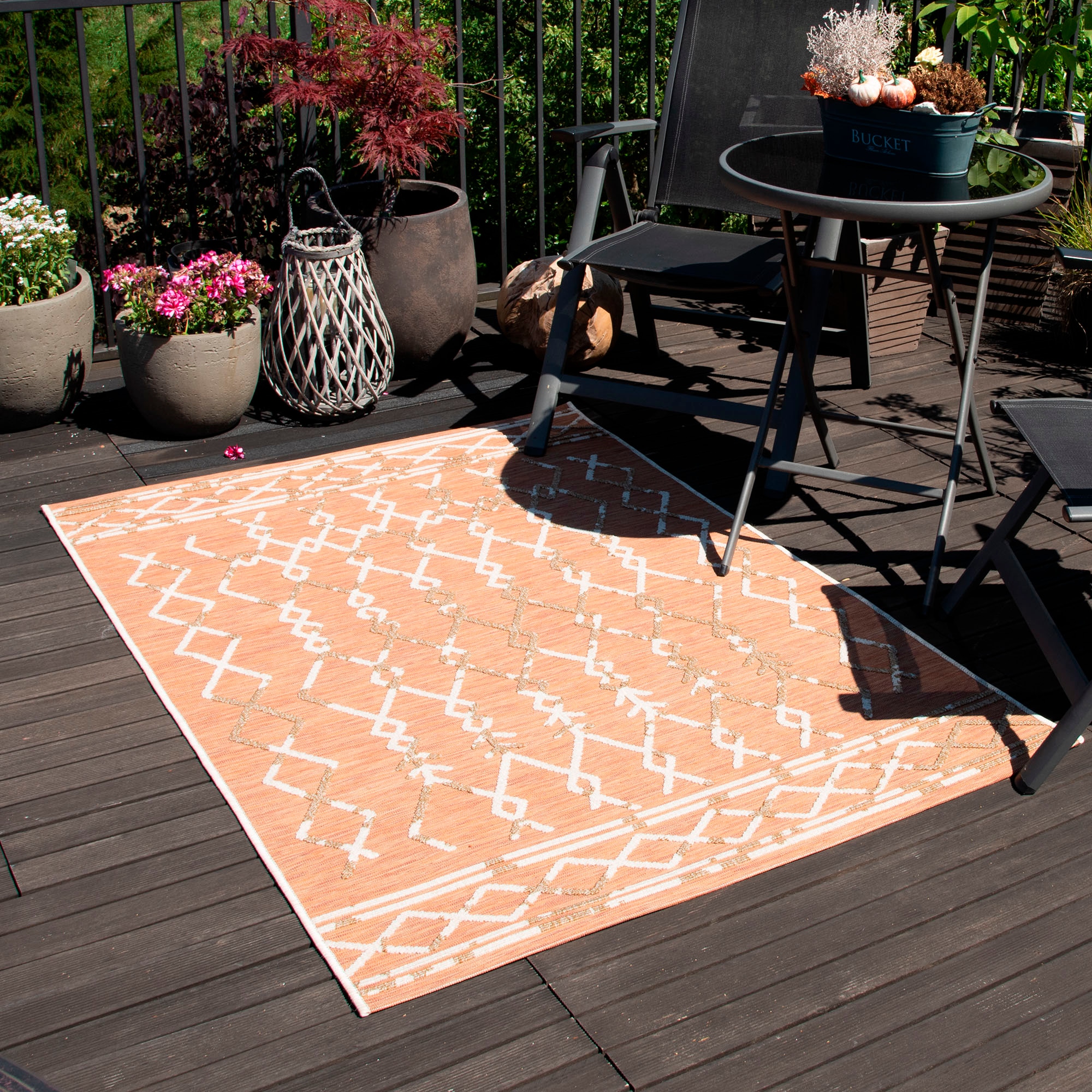 Sehrazat Teppich »Road 3490«, rechteckig, 1 mm Höhe, In- und Outdoor geeignet, Wohnzimmer