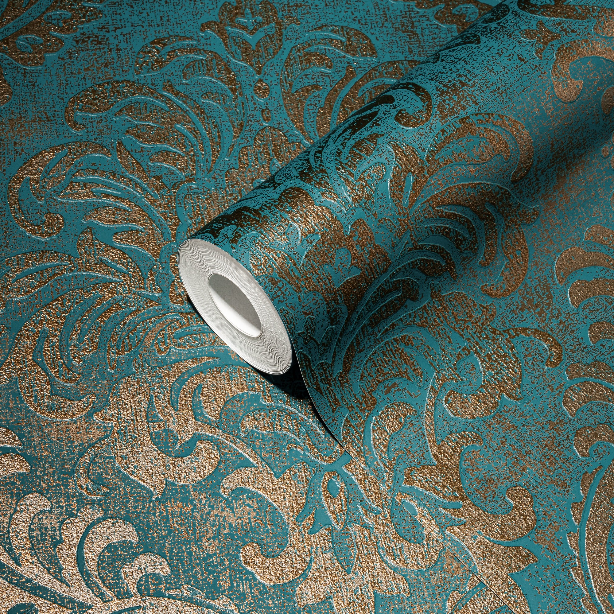 living walls Vliestapete »Metropolitan Stories. Travel Styles. Ornament-Tapete«, metallic-Metall-Effekte-gemustert, Tapete Klassisch Elegant Barock Vintage-Optik Shabby Chic Tapeten Flur