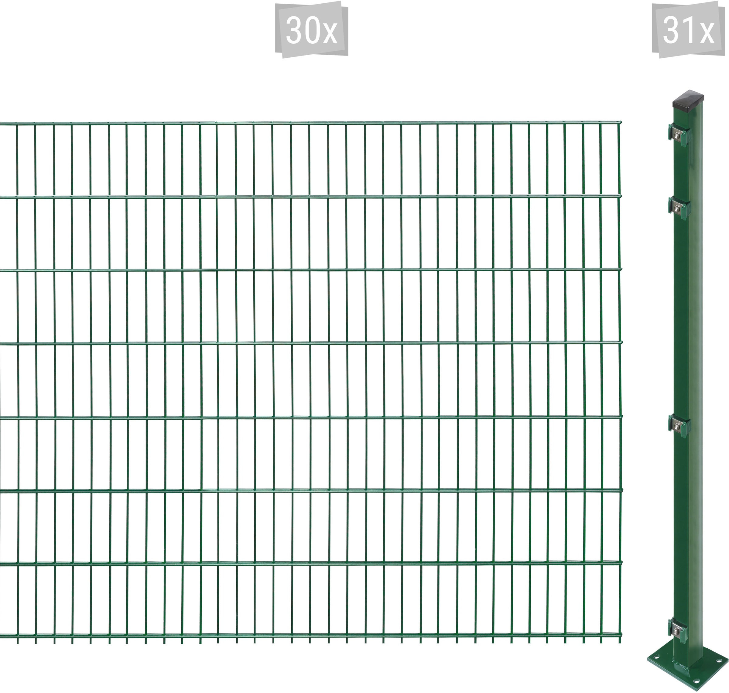 Arvotec Doppelstabmattenzaun »EASY 143 zum Aufschrauben«, Zaunhöhe 143 cm, Zaunlänge 2 - 60 m