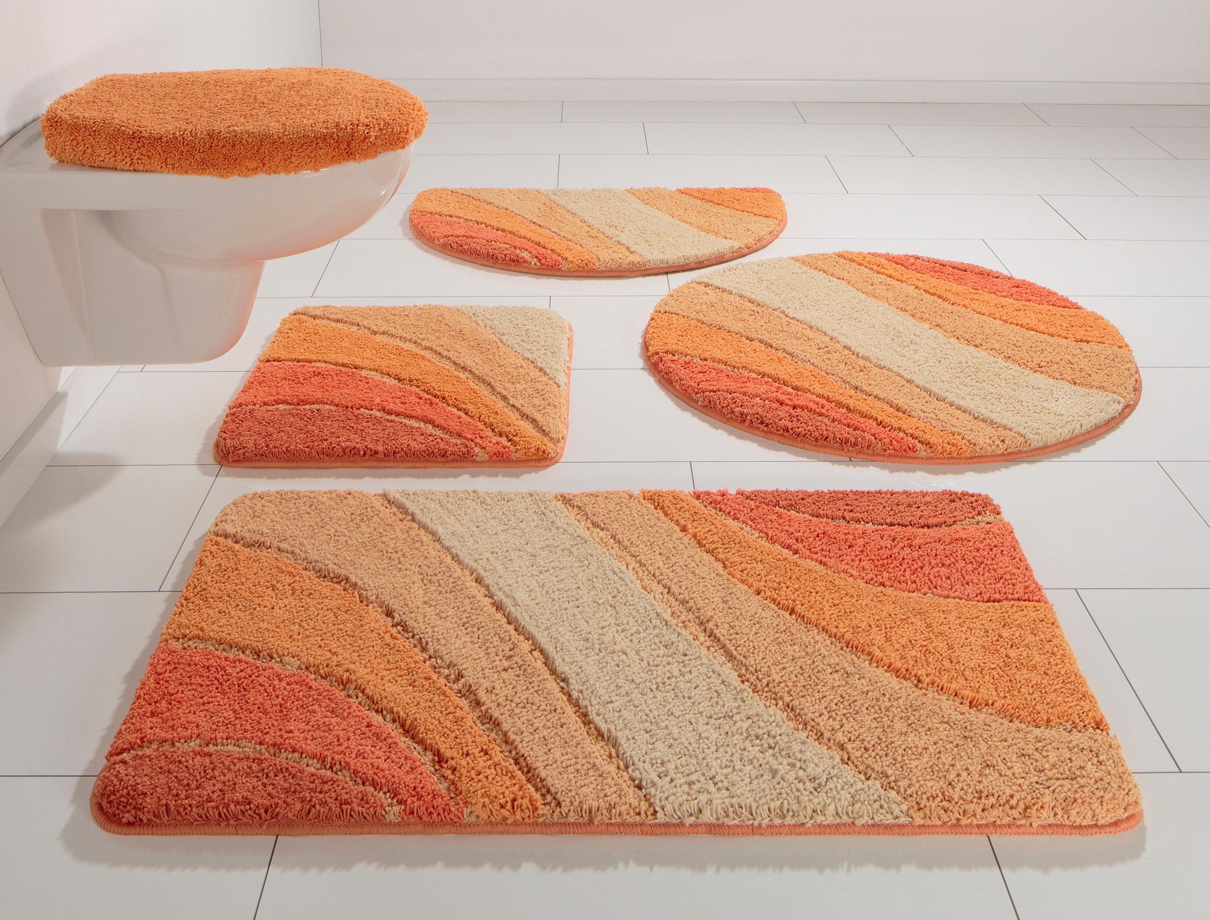 Otto Home Badematte "Josie, Badvorleger, Badezimmer Teppich" Gr. 3, orange (terra), rechteckig (60cm x 100cm ), 1 Stk.