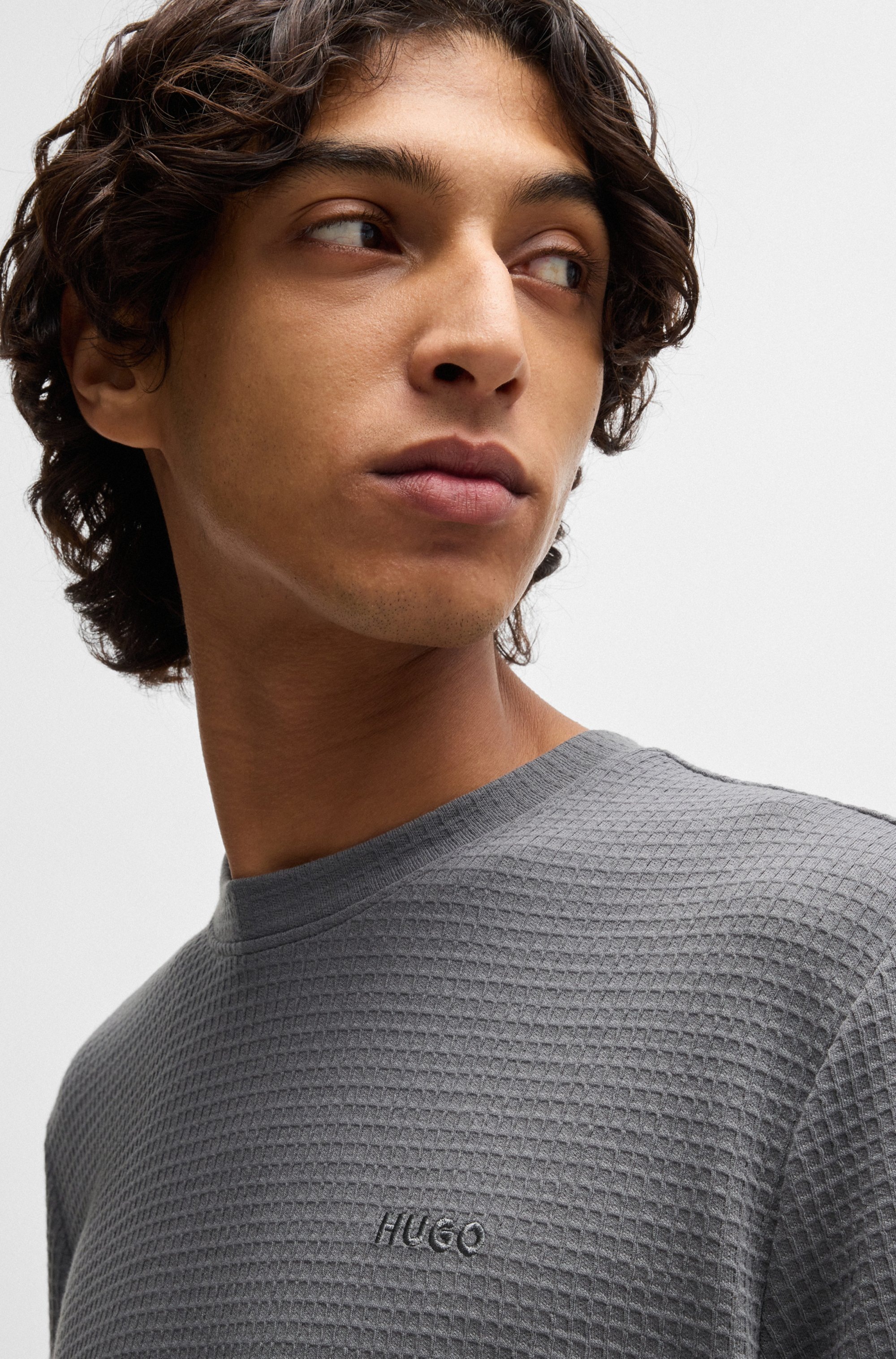 HUGO Underwear T-Shirt »,Austin T-Shirt« Waffelstruktur und Logo-Stickerei