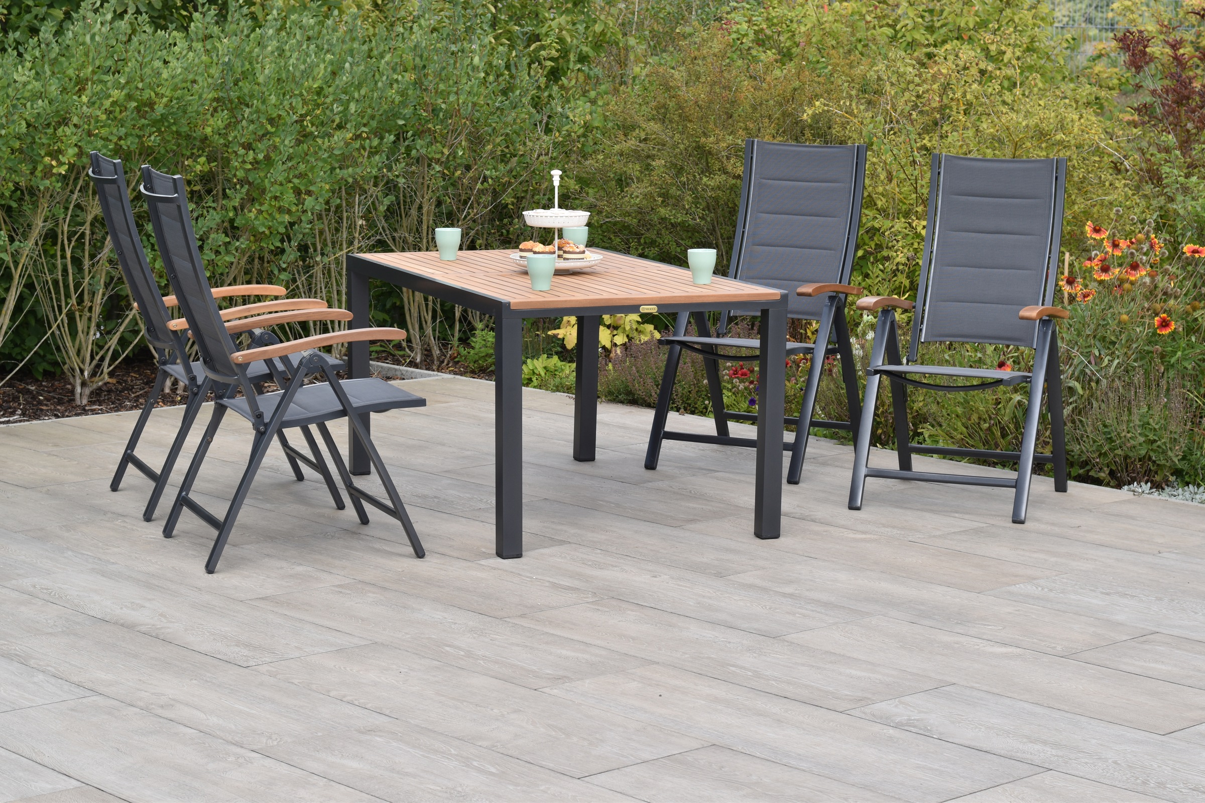 MERXX Garten-Essgruppe »»Paxos«« Set, 5-fach verstellbare Rückenlehne, gepo günstig online kaufen