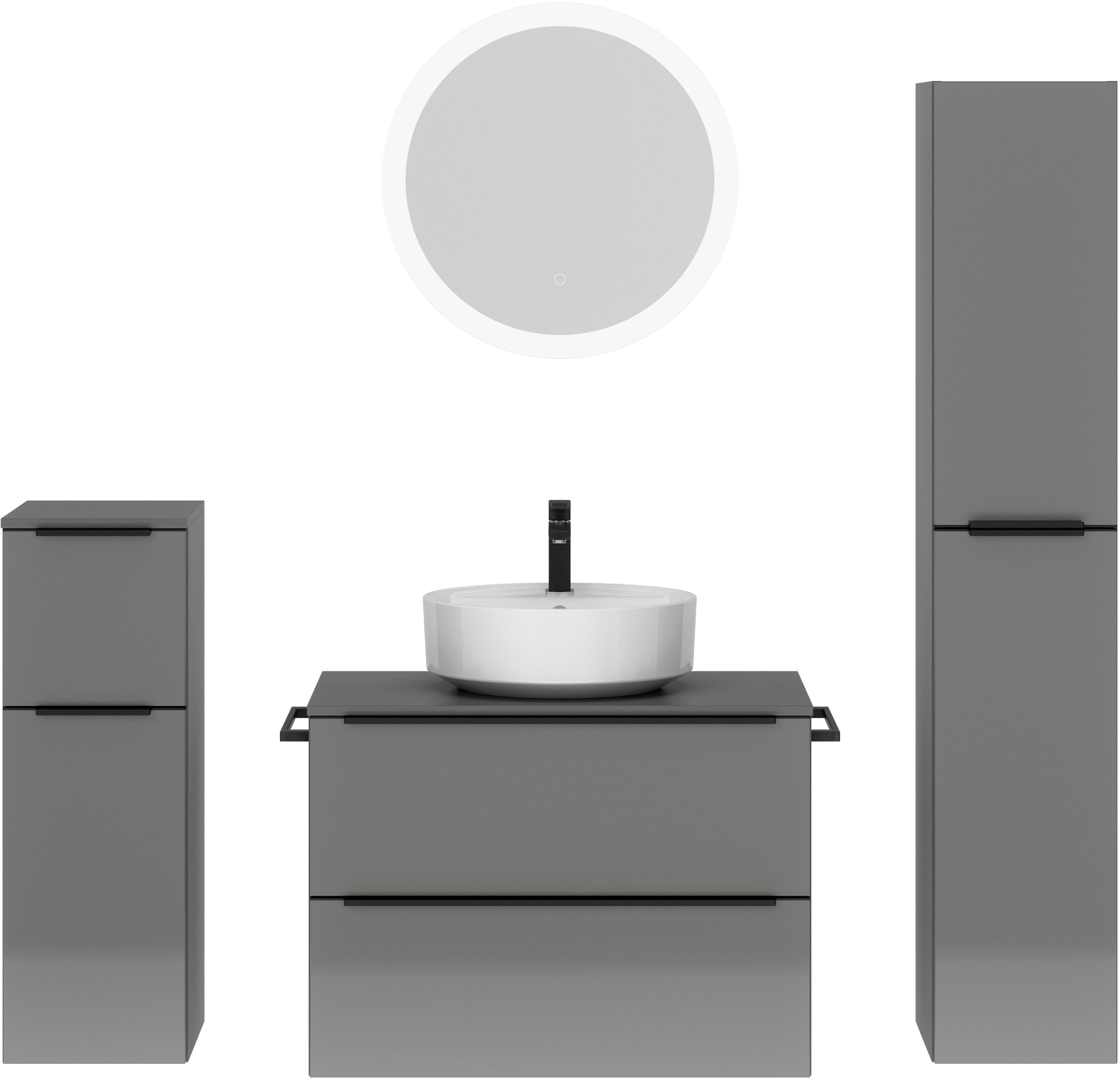 nobilia® Badmöbel-Set »Alvene« vormontiert, mit Soft-Close, 4 Stk. tlg. Hoc günstig online kaufen