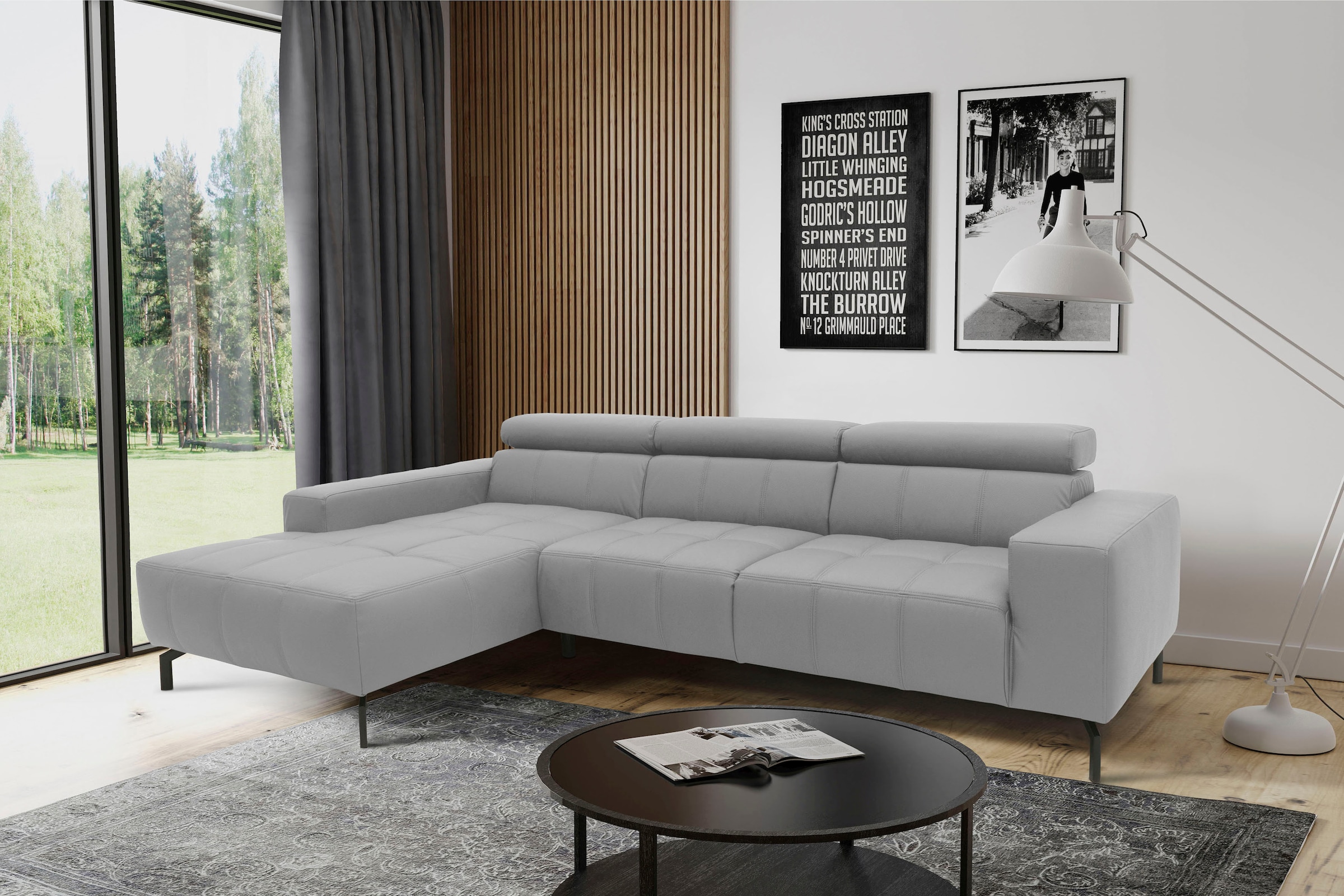 DOMO collection Ecksofa "Cunelli L-Form", wahlweise inklusive 6-fach verste günstig online kaufen