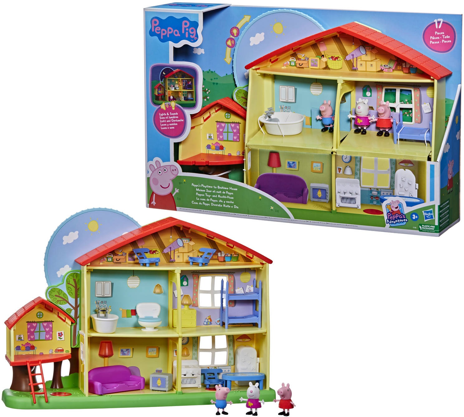 Hasbro Spielwelt »Peppa Pig, Peppas Tag-und-Nacht-Haus«, mit Licht- und Soundeffekten