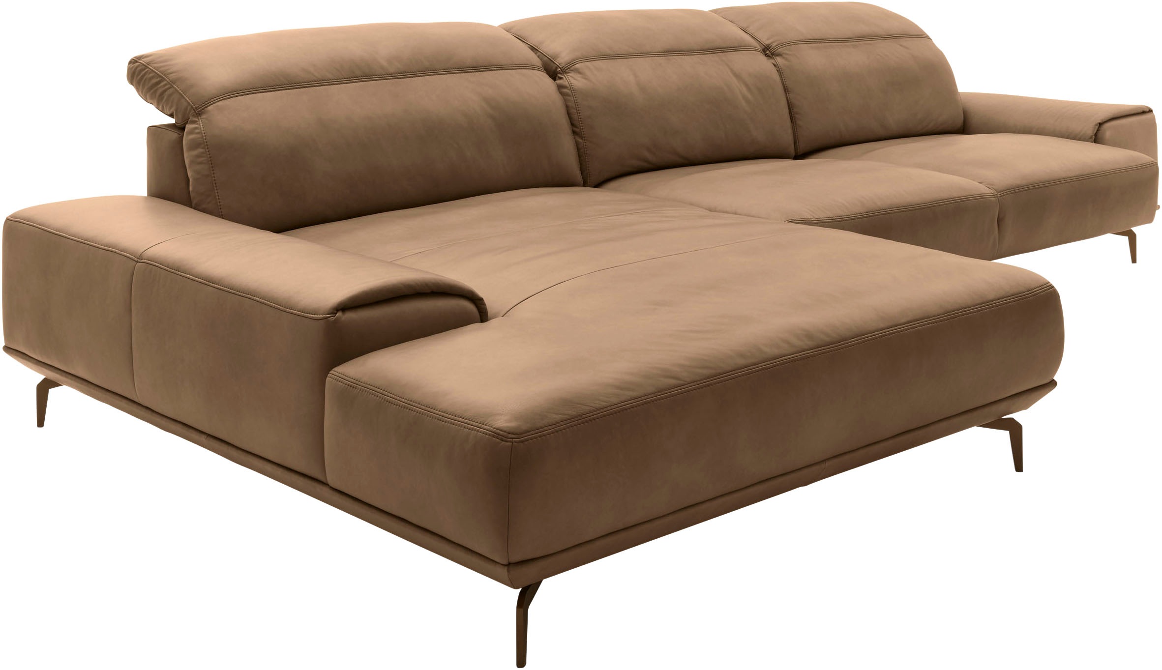 Musterring Wohnlandschaft »MR 2490«, Bronze-Fuß, Sitzhöhe 48cm, wahlweise mit Funktionen, Maße 342 x 207 cm