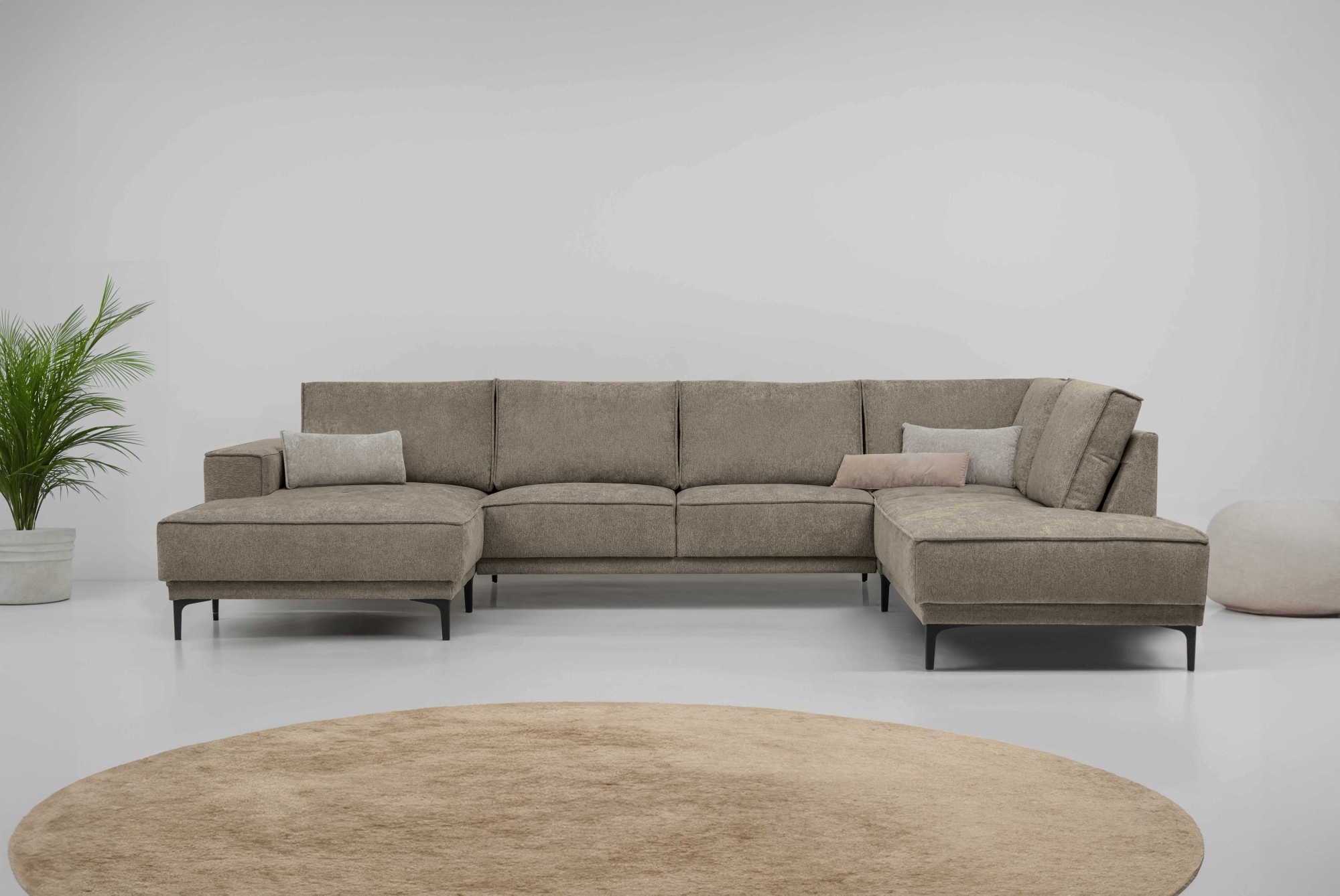 Places of Style Wohnlandschaft »XXL Sofa Oland, Struktur, Flachgewebe, Luxu günstig online kaufen