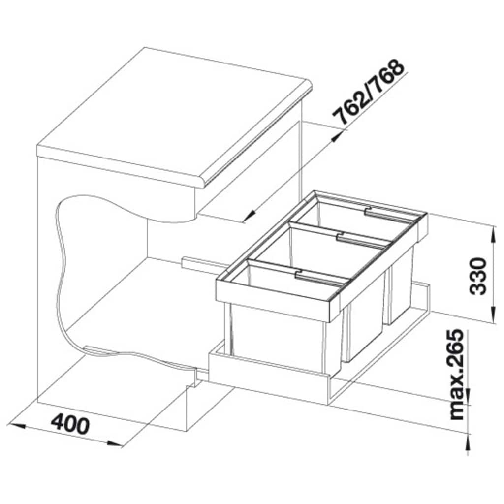 Blanco Mülltrennsystem »Flexon II 80/3«, 3 Behälter