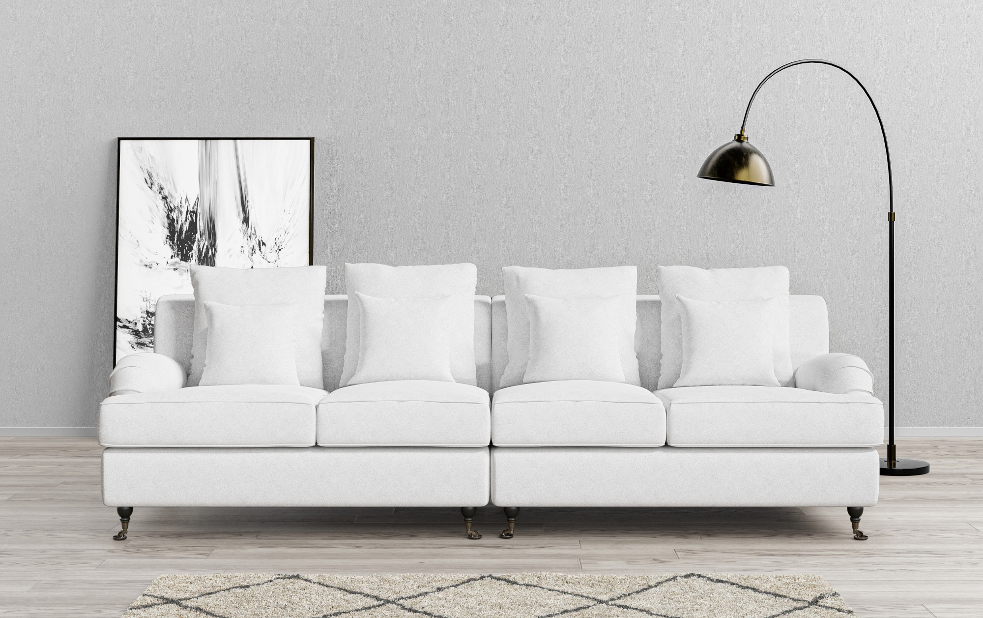 Home affaire Big-Sofa »NORIN«, zwei Fußarten: vorne - Rollen, hinten - Holz günstig online kaufen