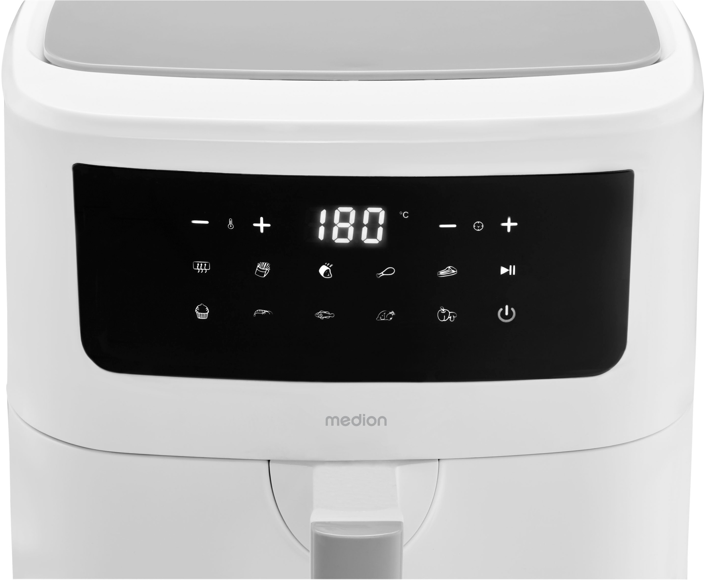 Medion® Heißluftfritteuse »P10 XL (MD 11750), 6,8 L Korbvolumen, 9 Automatikprogramme, Vorheizen«, 2000 W, Fassungsvermögen 6,8 l, Temperatur einstellbar 50 - 200 °C, ILAG Beschichtung, Timer