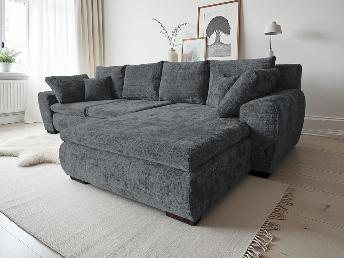 Home affaire Ecksofa »Cara Mia L-Form, B: 325 cm« mit 4 Zierkissen, optiona günstig online kaufen