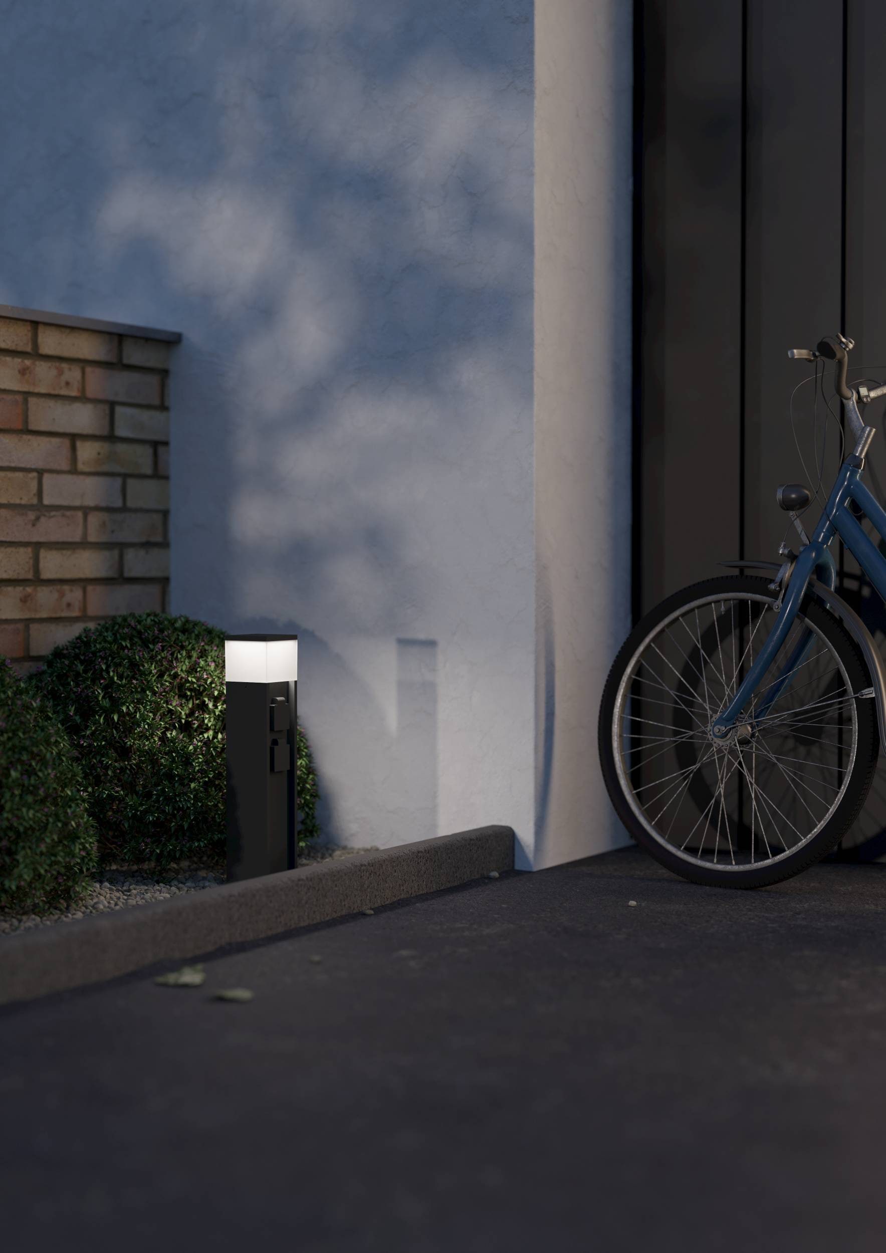 EGLO Gartensteckdose »Park 5 Außenlampe, Gartensteckdose, Stromverteiler außen, IP54, Lampe« 1 Stk. tlg. L10 x B10 x H50 cm, 1X25W exkl. 220-240V / 16A / max. 3520W