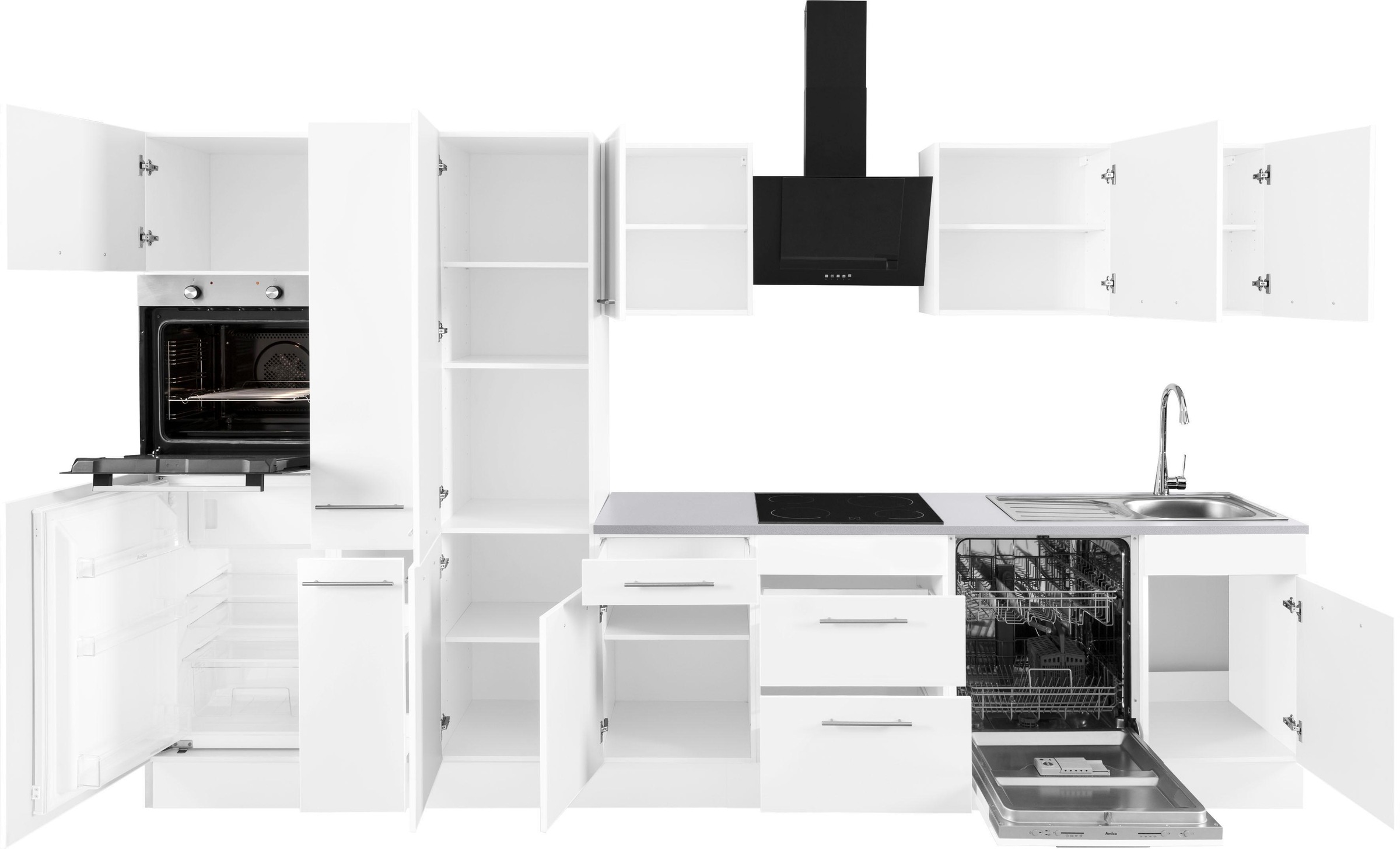 wiho Küchen Küchenzeile online kaufen »Ela«, 360 cm, Breite Füße Soft-Close-Funktion, höhenverstellbare