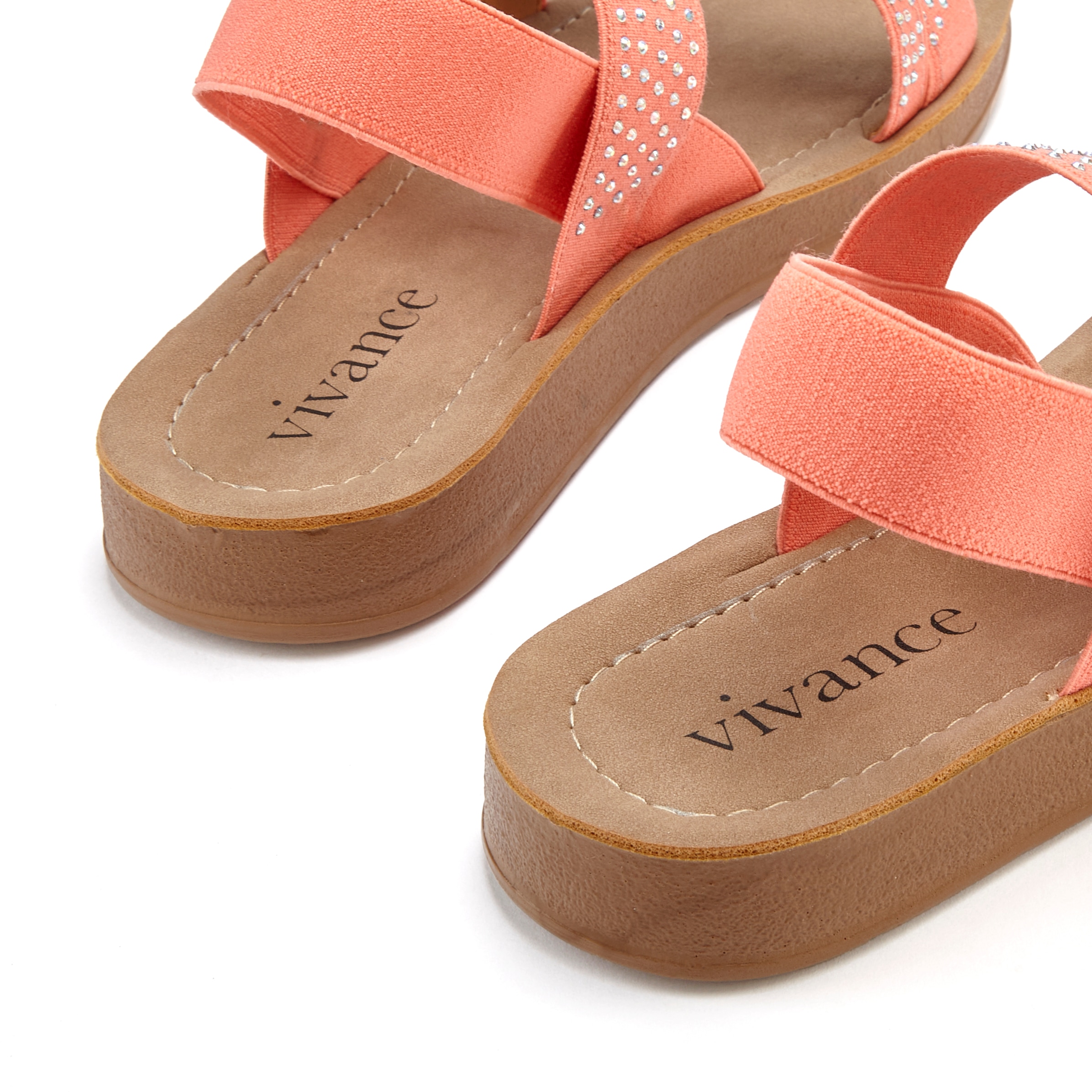 Vivance Sandale »Mule, Sandale, offener Schuh, Pantolette, Sommerschuh«, mit elastischen Riemchen und Glitzersteinchen