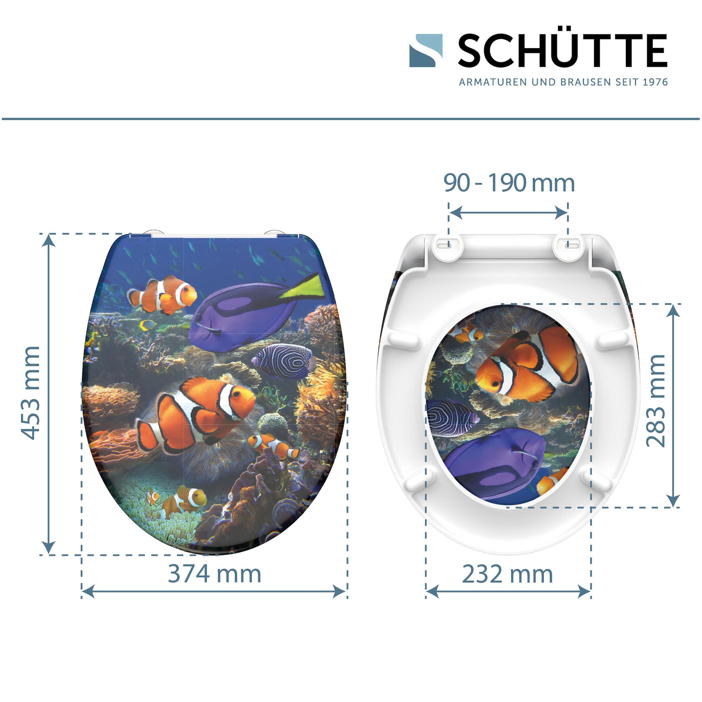 Schütte WC-Sitz »SEA LIFE«, bruchsicher und kratzfest, Absenkautomatik, Standardmaß