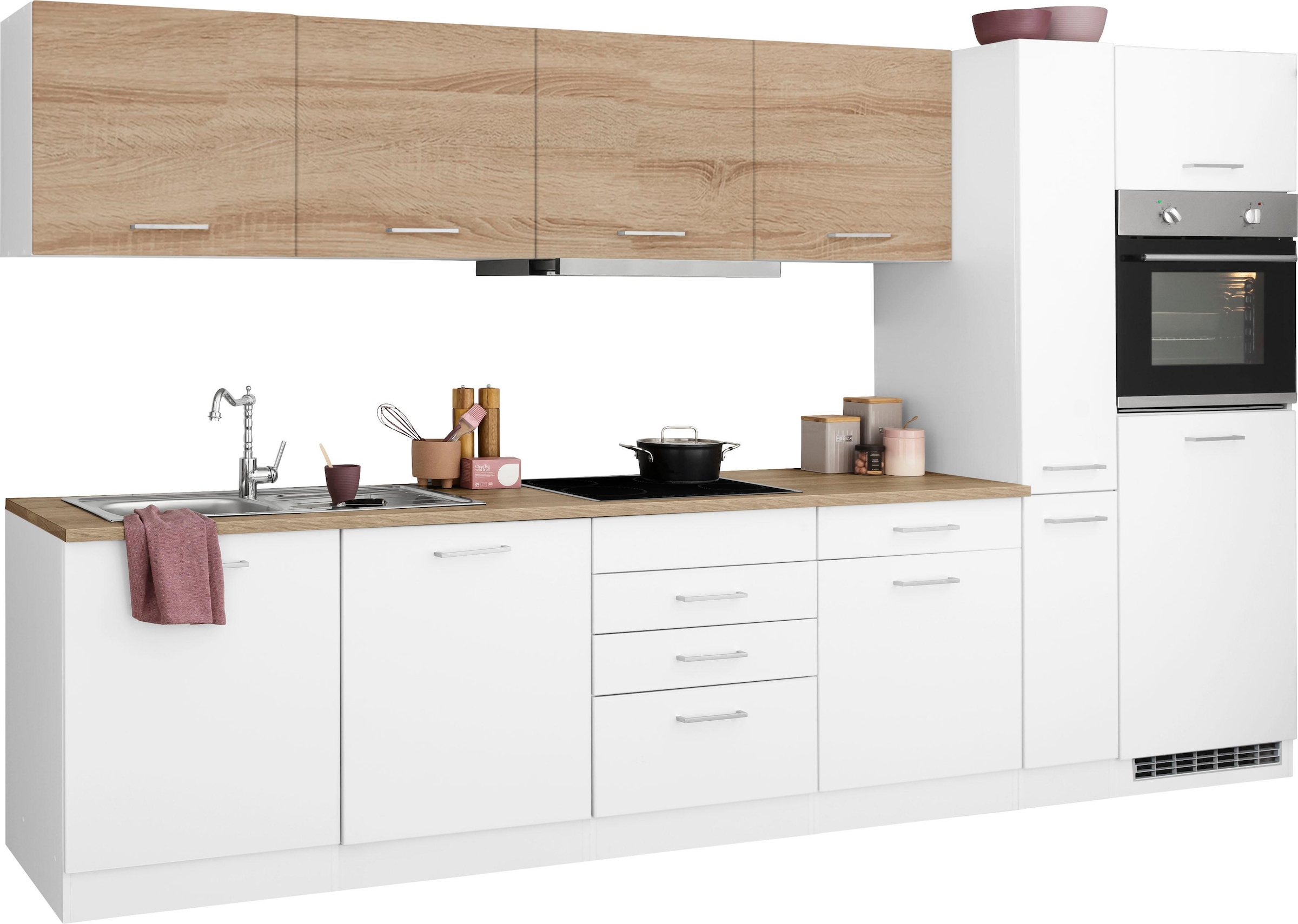 HELD MÖBEL Küchenzeile »Visby«, mit E-Geräten, Breite 330 cm inkl.  Kühlschrank online bestellen