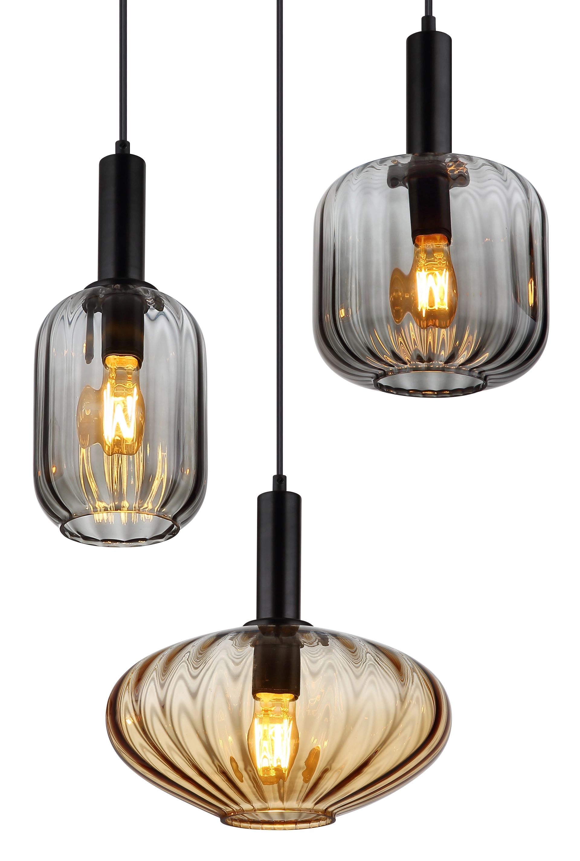 GLOBO LIGHTING Hängeleuchte »VALLETTA«, Leuchtmittel E27 | ohne Leuchtmittel, unterschiedliche Glasformen
