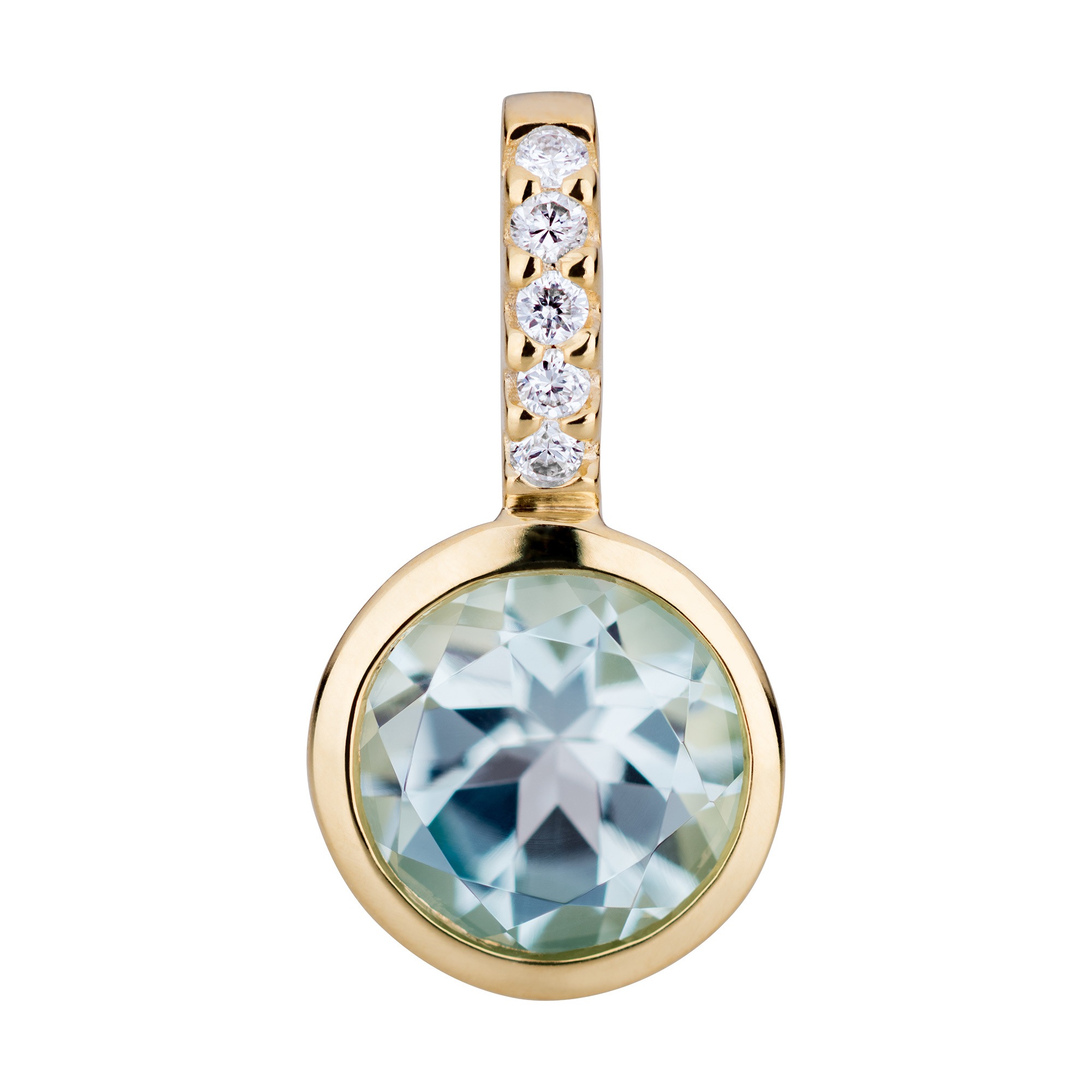 Orolino Kettenanhänger »Gold 585 mit 5x Brillant zus. 0,02ct. und Blautopas (beh.)«