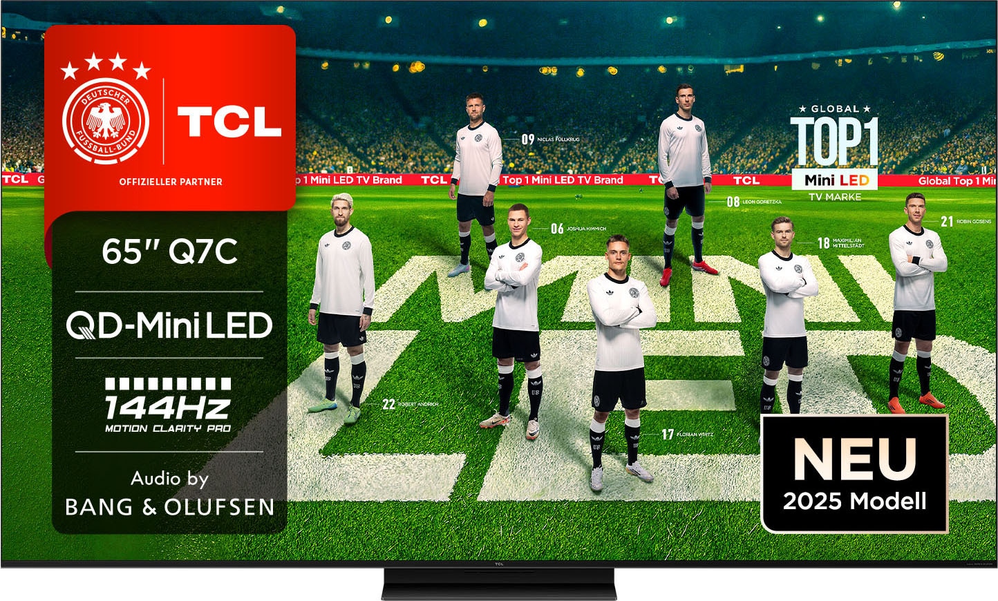 TCL Mini-LED-Fernseher »65Q7CX7« 164 cm/65 ′′ Smart-TV Audio von Bang & Olufsen, Dolby Vision, Smart TV, Apple TV, 4K HDR schwarz GAME MASTER:Erlebe..