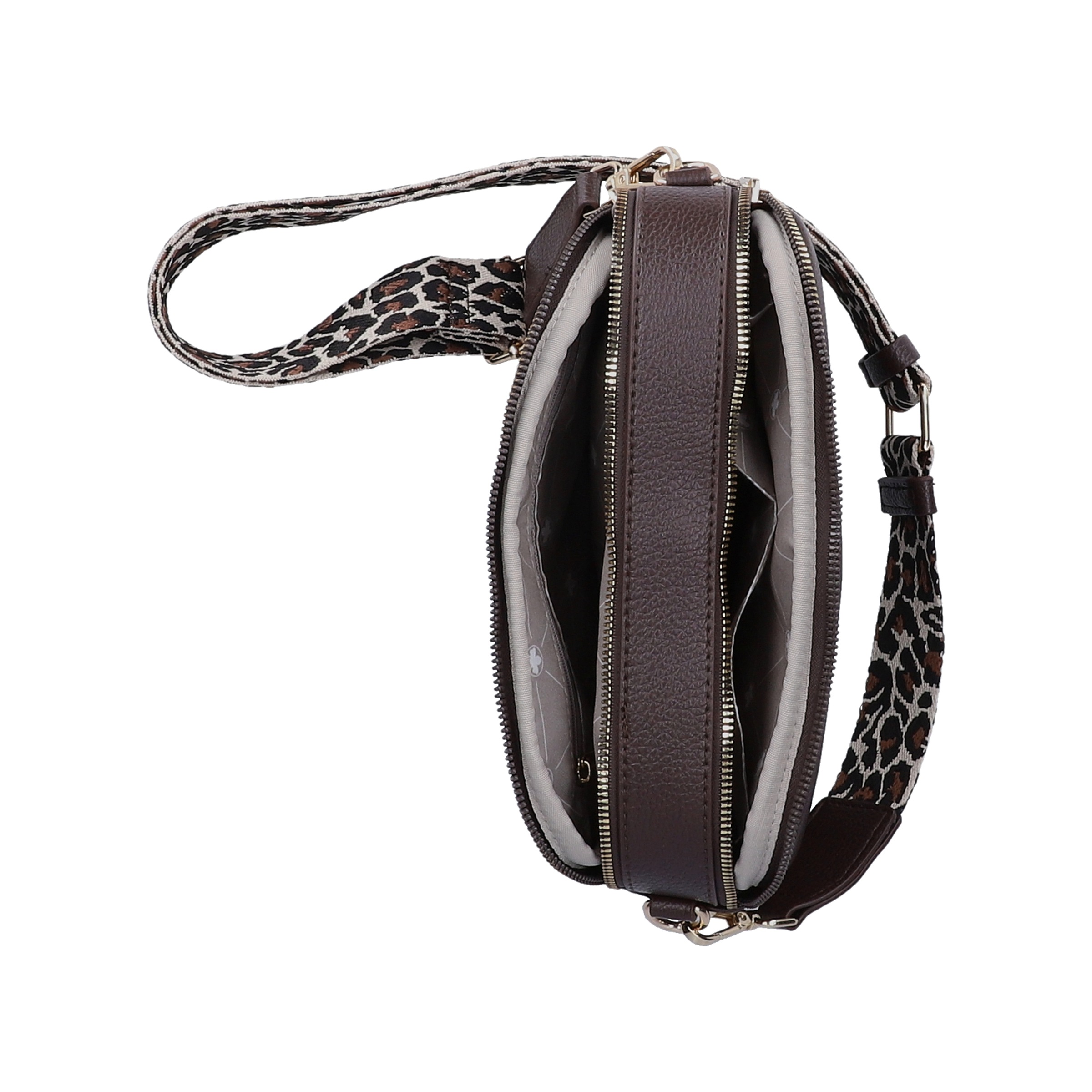 Rieker Umhängetasche Damen Schultertasche, Handtasche mit zwei Reißverschlüssen