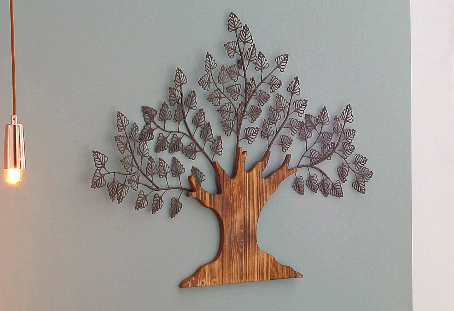 HOFMANN LIVING AND »Baum«, bestellen Wanddekoobjekt Holz aus MORE Rechnung Metall und auf Materialmix