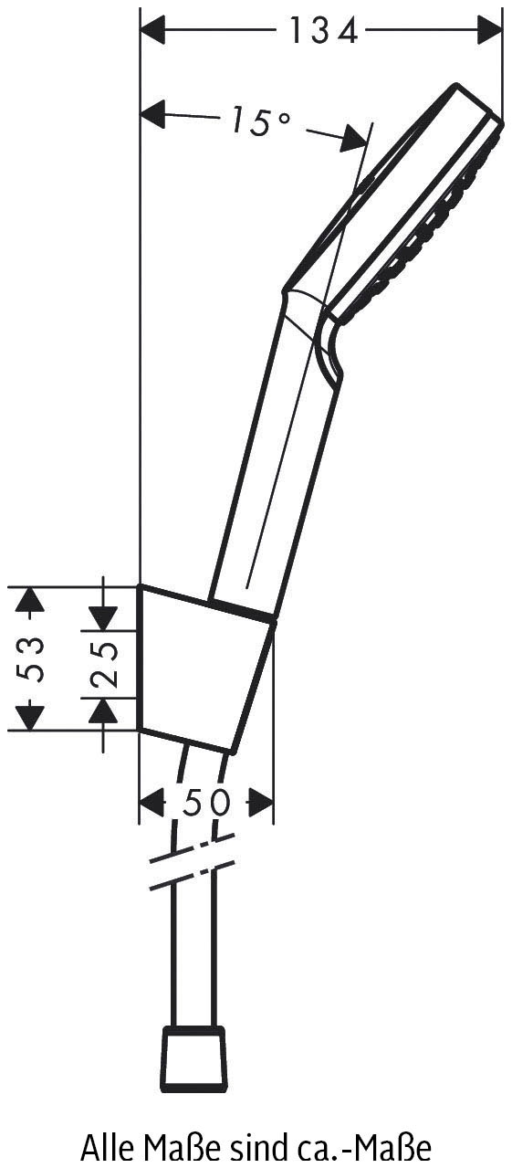 hansgrohe Duschbrause »Crometta«, (Brauseschlauch, Handbrause, Brausehalter), 10cm, 1 Strahlart wassersparend mit Duschschlauch 160cm, Weiß/chrom