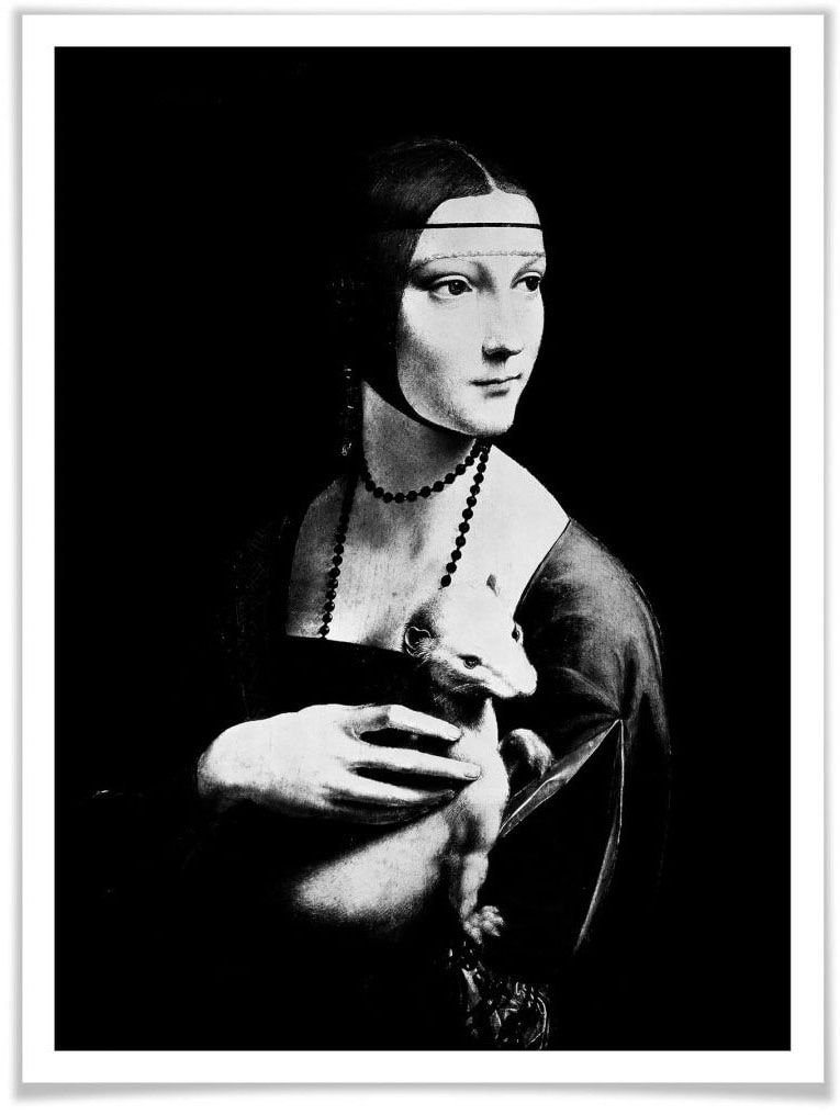 Wall-Art Poster »Dame mit Hermelin«, (1 Poster, bestellen Menschen, Wandposter online Wandbild, St.), Bild