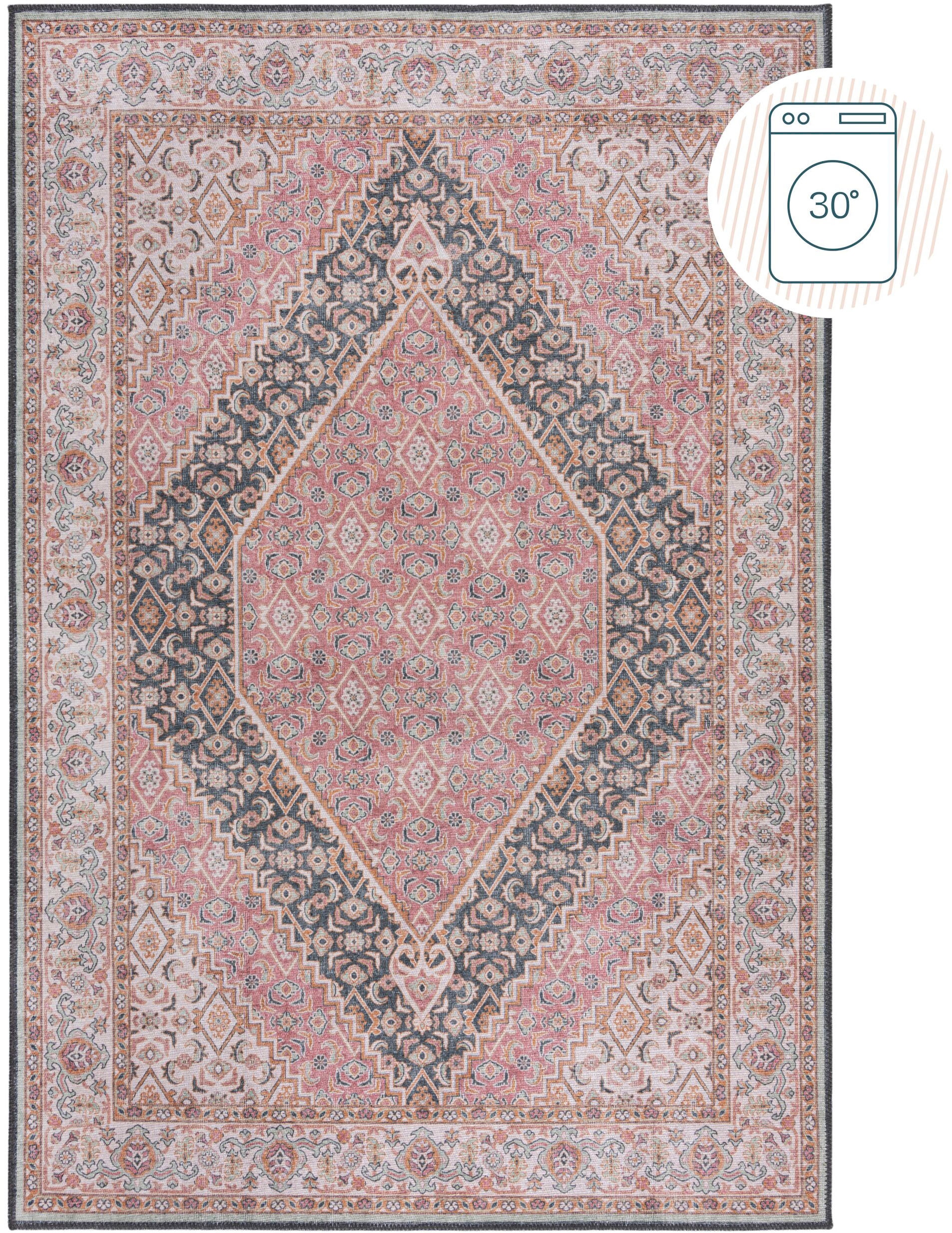 FLAIR RUGS Teppich »Briony«, rechteckig, 4 mm Höhe, Waschbarer Traditionell günstig online kaufen