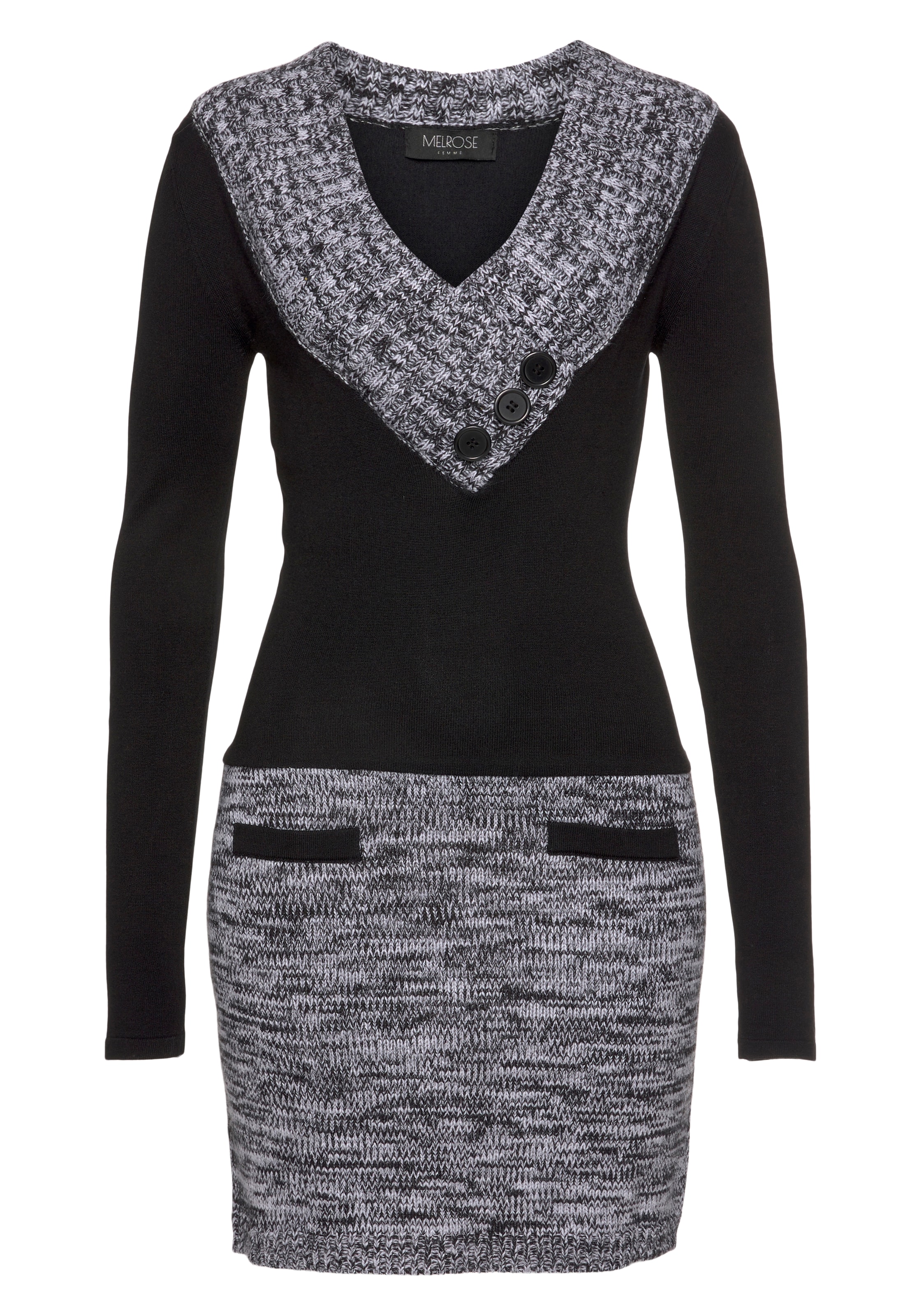 Melrose Strickkleid, eleganter Anlass, kurzes Kleid, figurbetont, aus Grobstrick