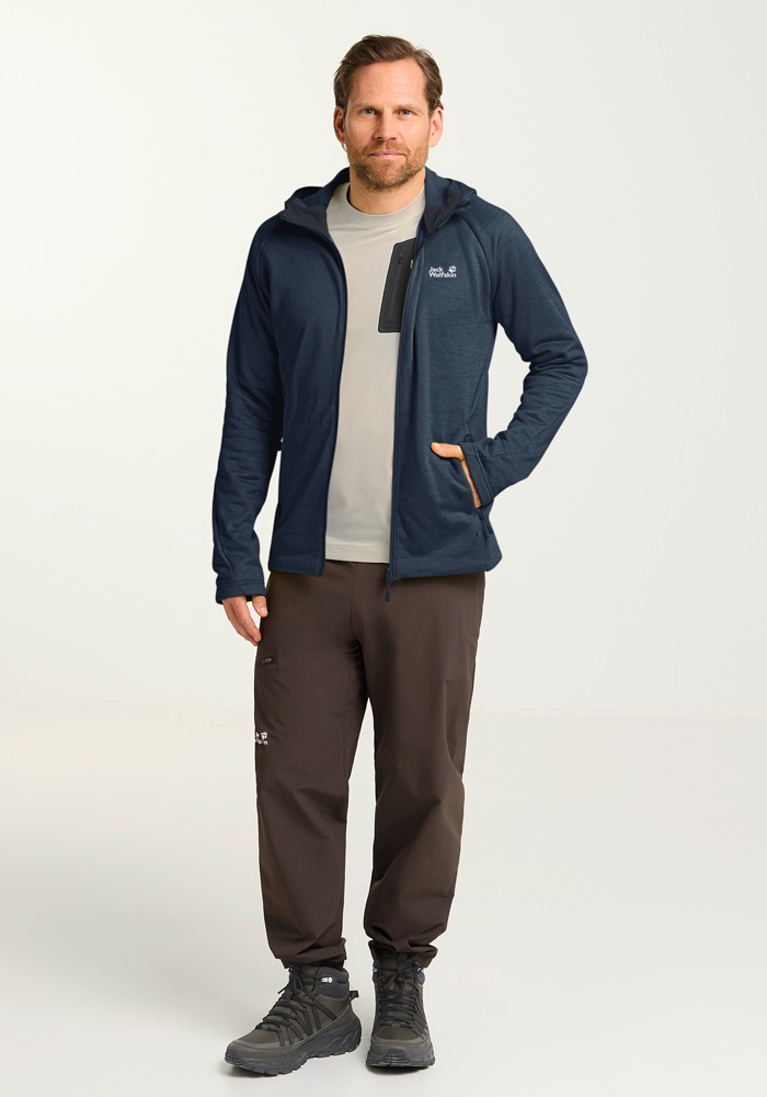 Jack Wolfskin Fleecejacke »PEAK DISTRICT HOODED FZ M«, mit Kapuze