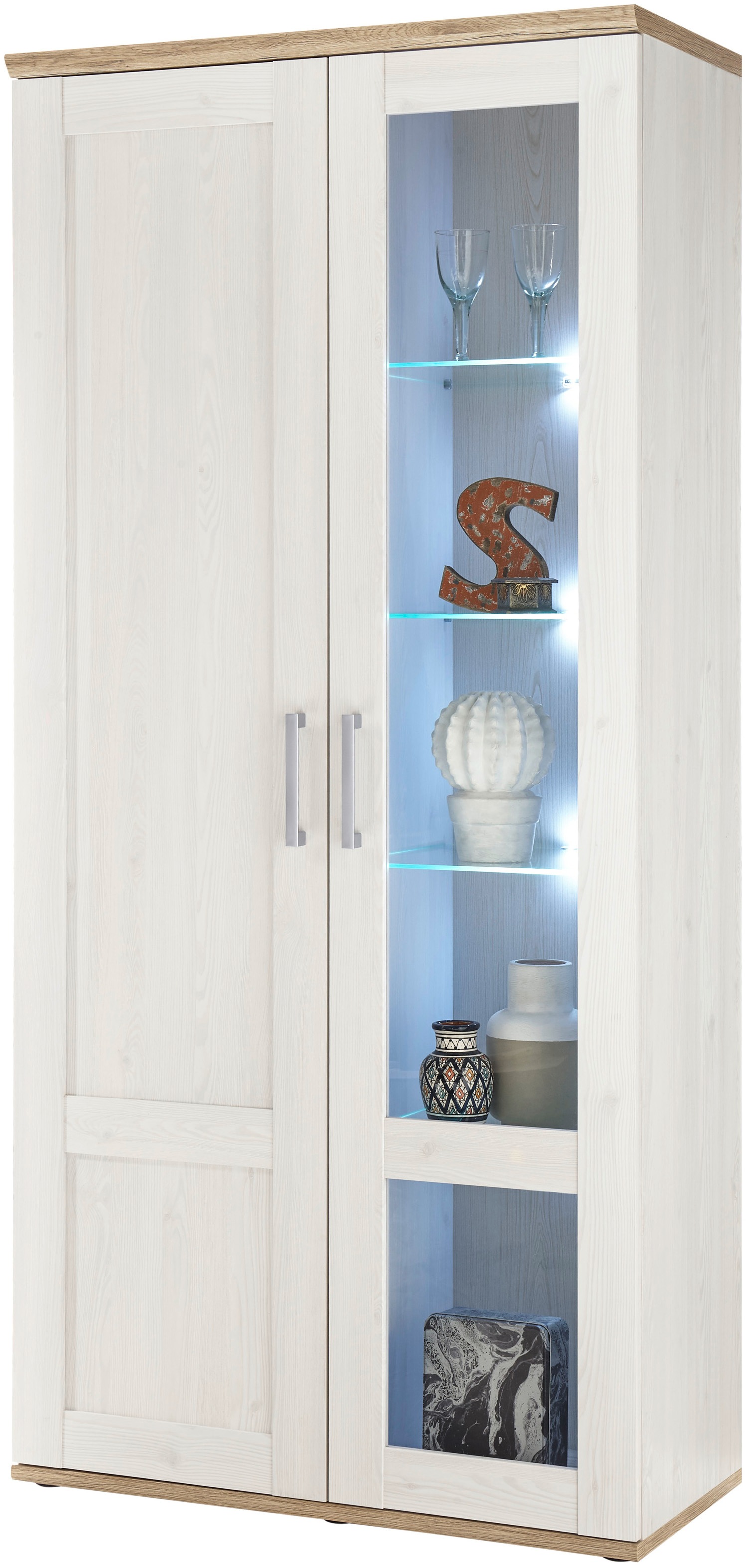HBZ Vitrine »Romance«, (1 St.), mit LED-Beleuchtung, Vitrinenschrank im Lan günstig online kaufen