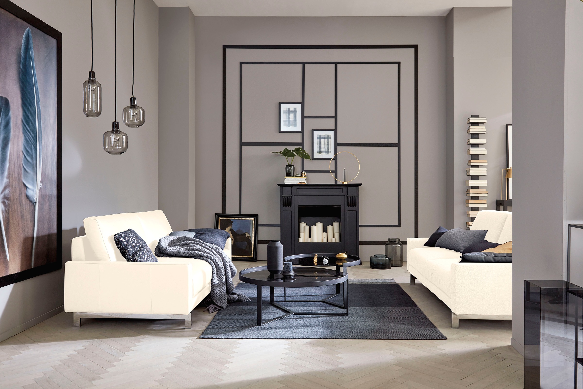 Creation BY ROLF BENZ 2-Sitzer »CR.450, Designsofa, Loungesofa«, Armlehne niedrig, Fuß chromfarben glänzend, Breite 164 cm