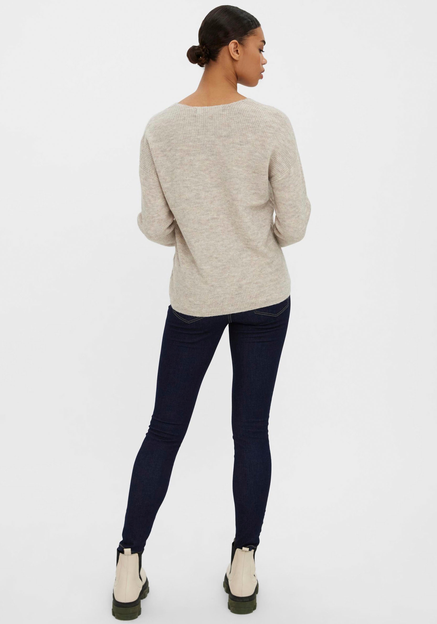 Vero Moda »VMCREWLEFILE LS V-NECK BLOUSE NOOS«