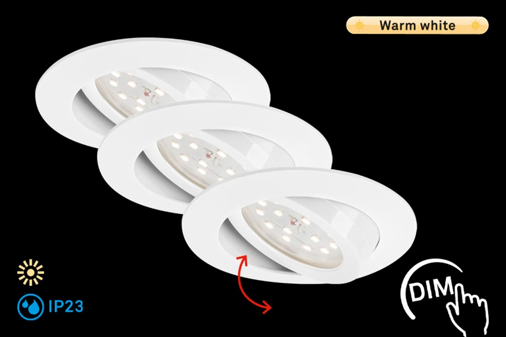 Briloner Leuchten LED Einbauleuchte »ATTACH DIM«, 3er Set, LED fest verbaut günstig online kaufen
