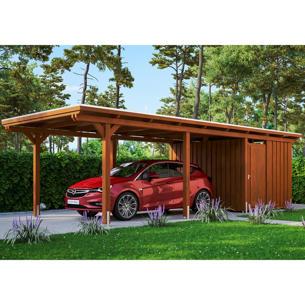 Skanholz Einzelcarport »Emsland«, Leimholz-Nordisches Fichtenholz, 291 cm, braun