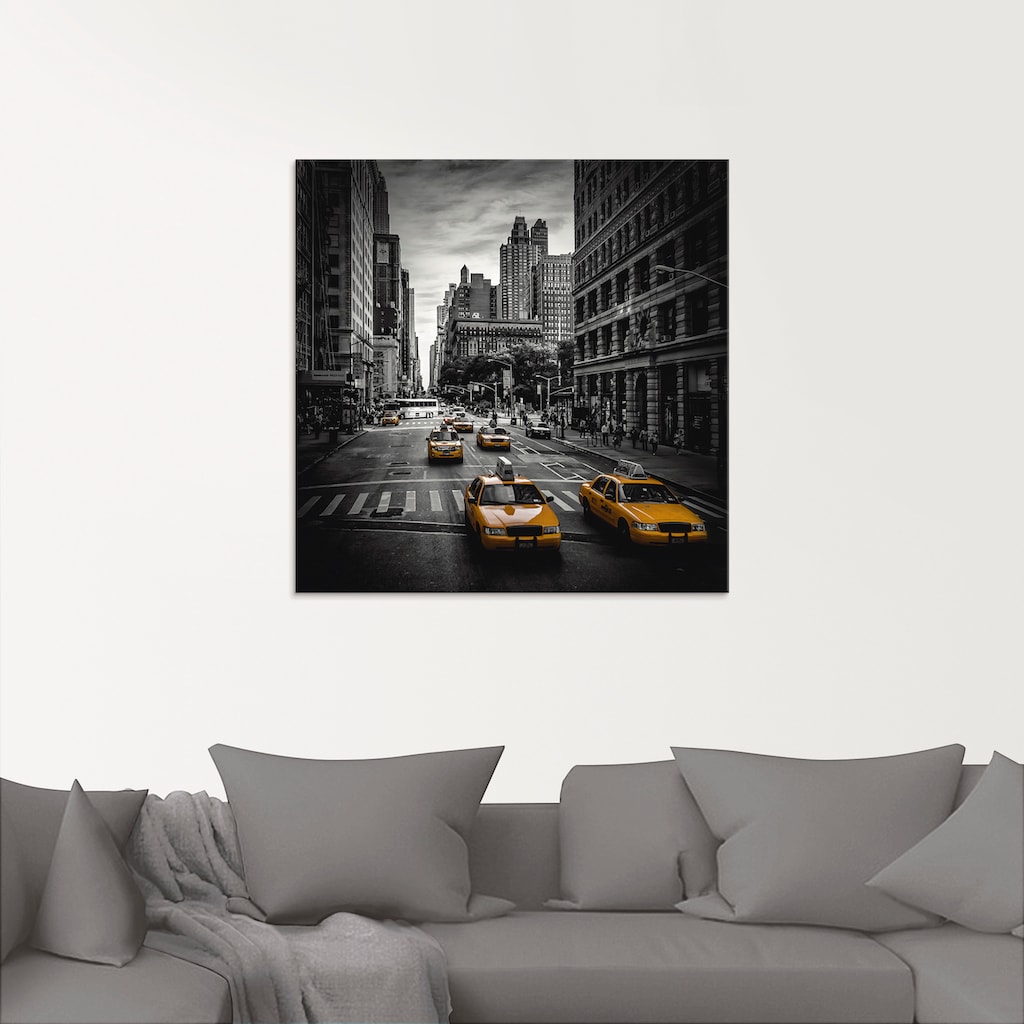 Artland Glasbild »New York City Verkehr 5th Avenue«, Amerika, (1 St.)