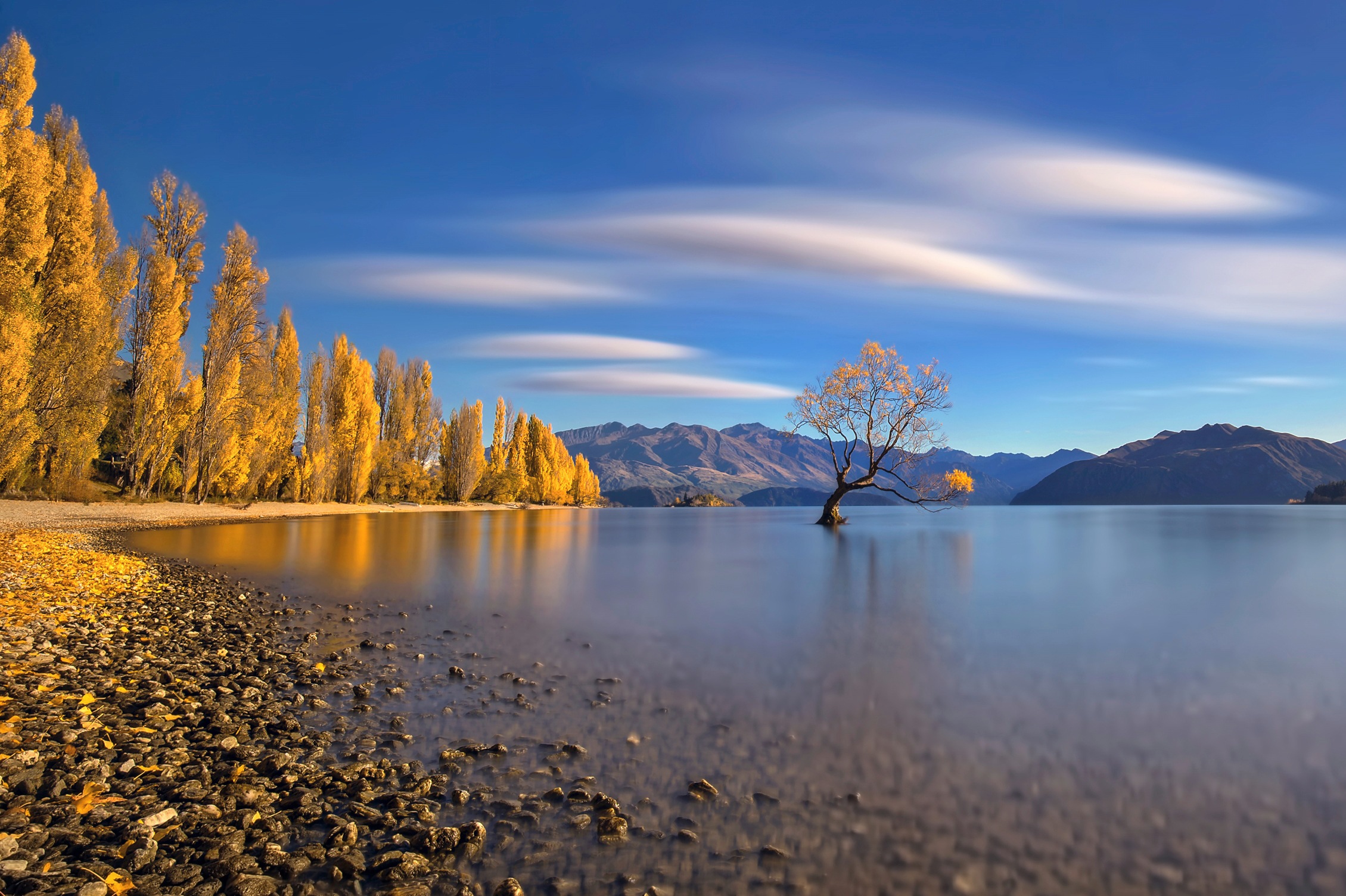 Papermoon Fototapete »Photo-Art HUA ZHU, HERBST IM SEE WANAKA« günstig online kaufen