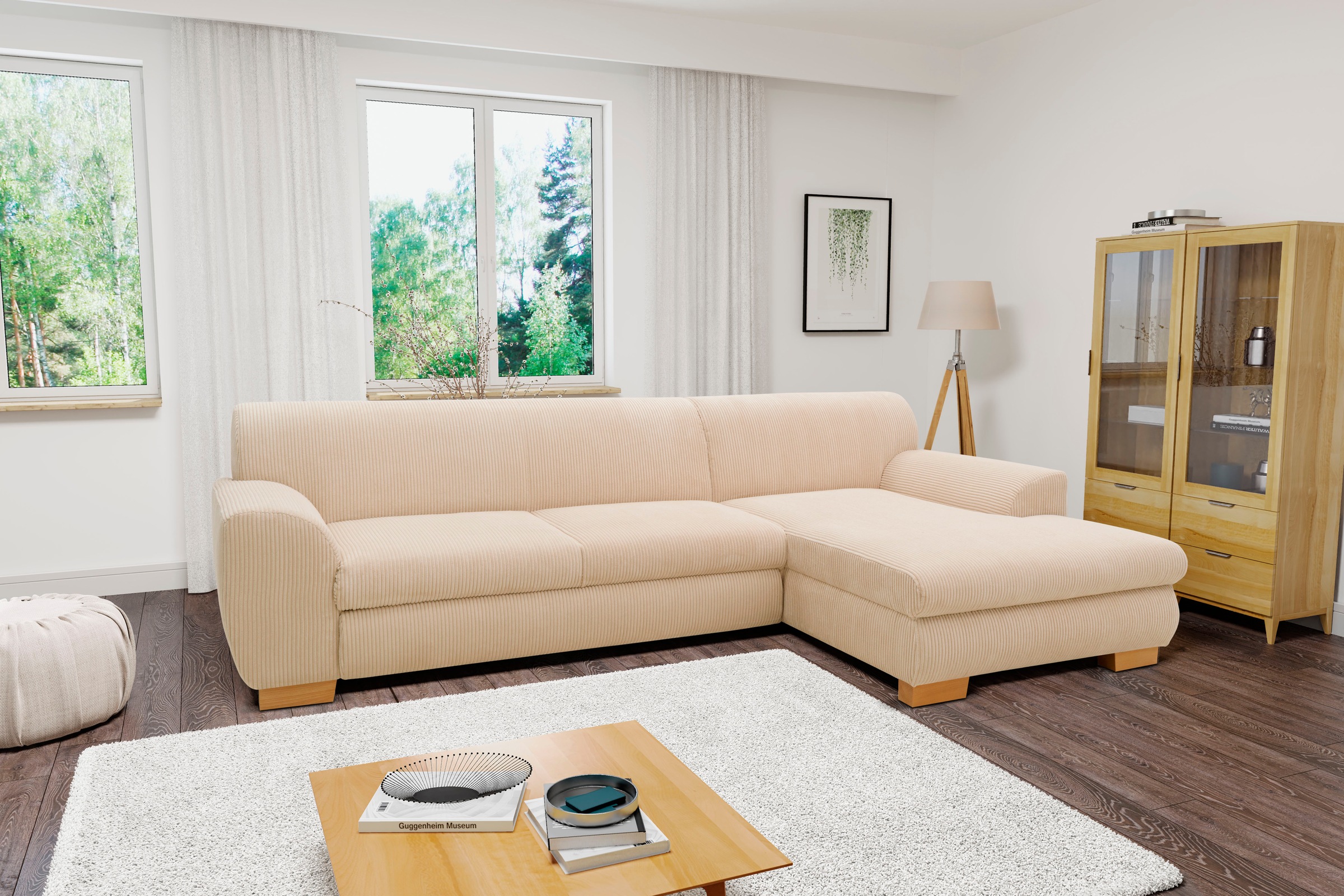 Home affaire Ecksofa »Nika zeitlos und elegant, L-Form« wahlweise mit Bettf günstig online kaufen