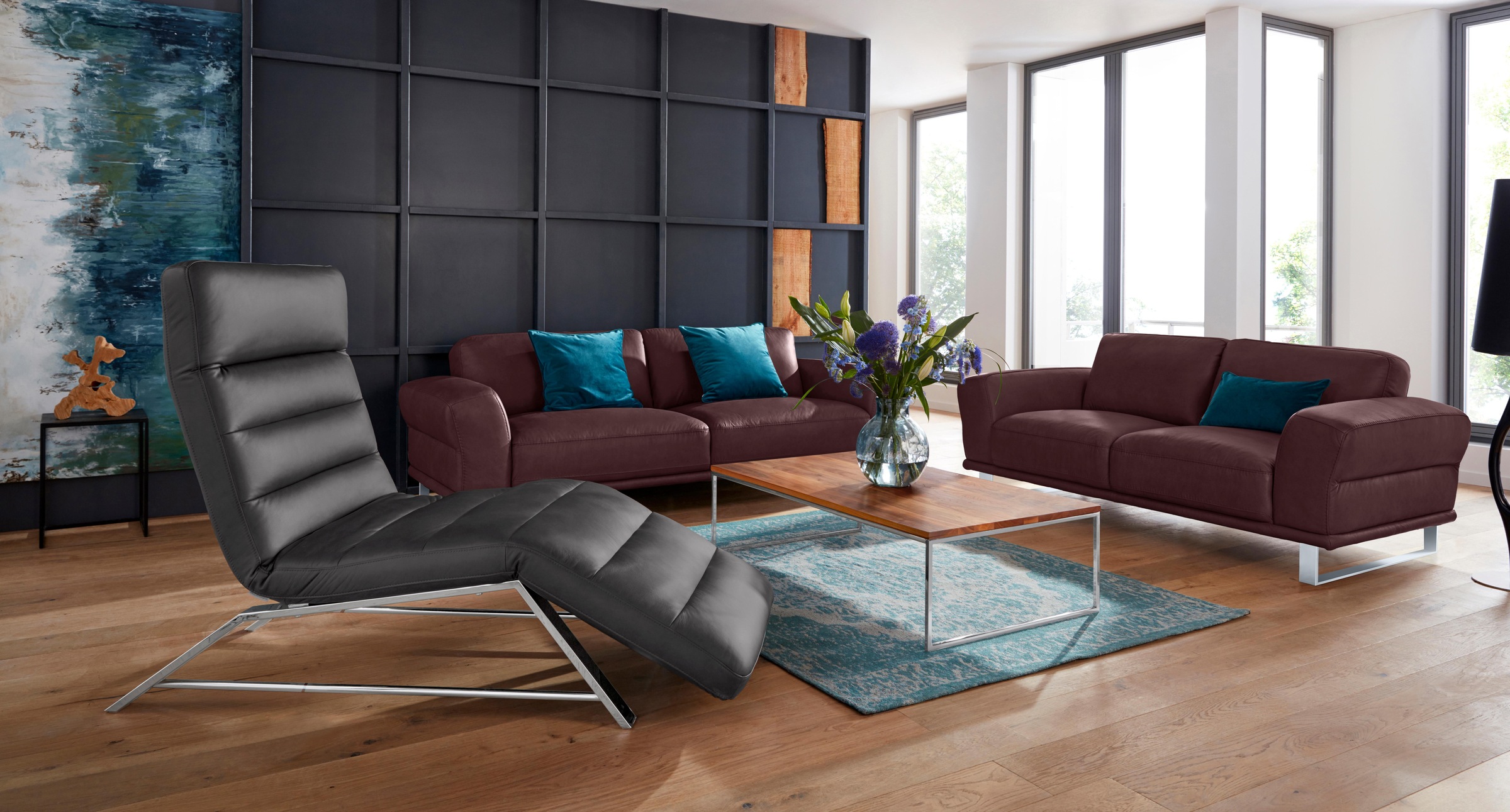 W.SCHILLIG 2-Sitzer »montanaa«, mit Metallkufen in Silber matt, Breite 192 cm