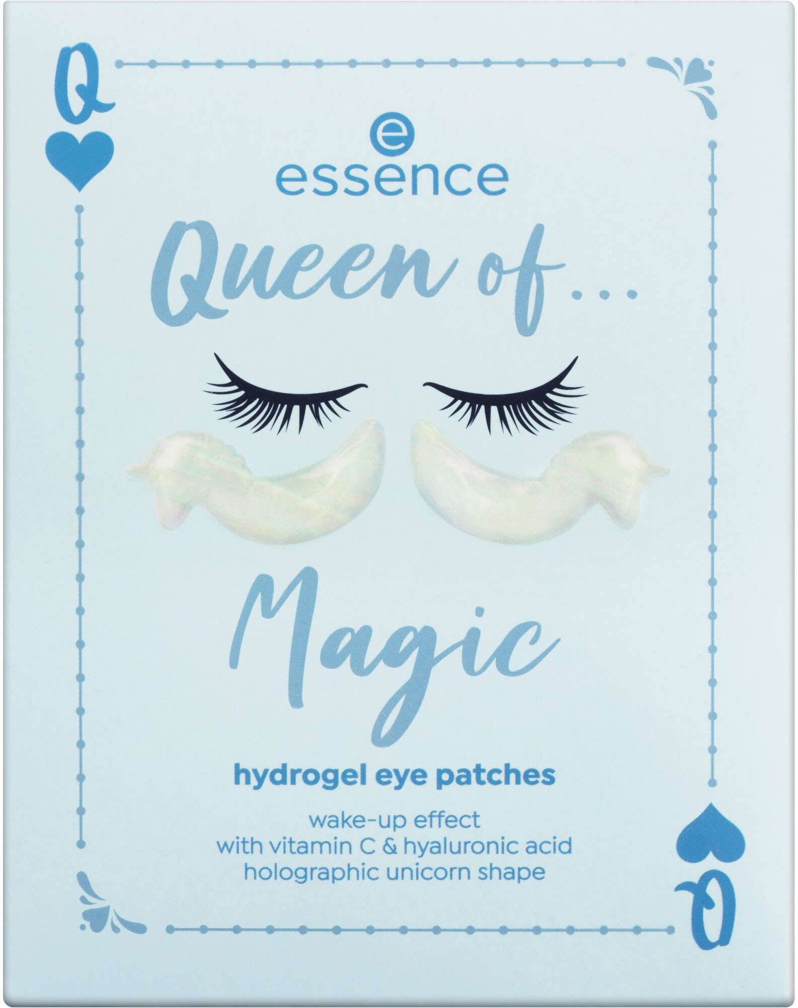 Essence Augenpflege-Set »Queen of... hydrogel eye patches«, (Set, 4 tlg.), Mit Vitamin C und Hyaluronsäure, leuchtende Farben und Glitzereffekte.