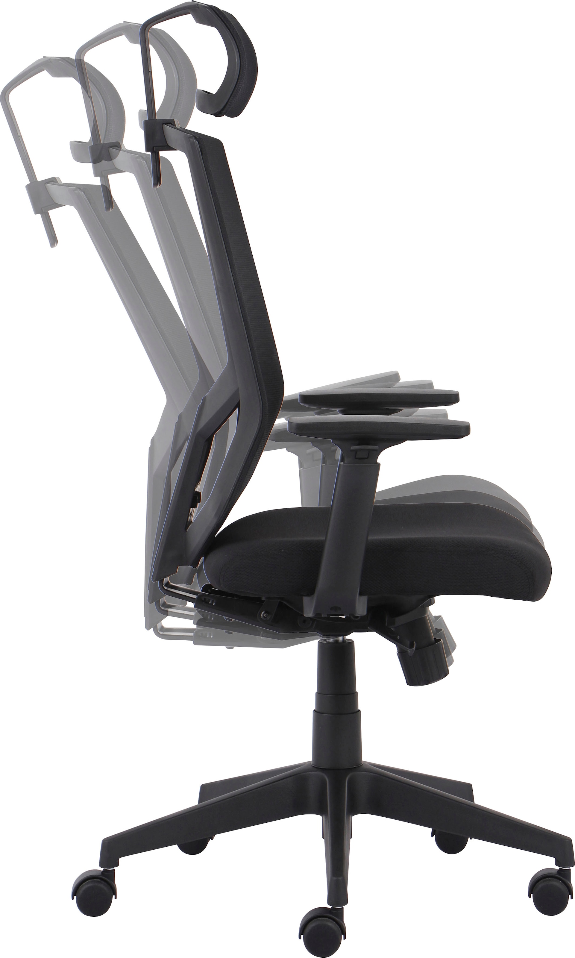 INOSIGN Chefsessel »Netti, Schreibtischstuhl, hochwertige ergonomische Ausstattung«, Netzstoff, Kopfstütze, Armlehnen & Rückenlehne verstellbar