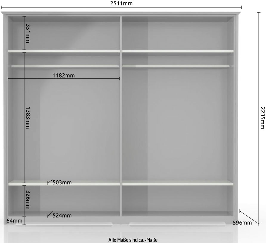 Home affaire Kleiderschrank »Evergreen, wahlweise in 3 Breiten, Höhe 224cm!«, (besonders dekorierter Metallgriff, Kasettenoptik in der Front), im klassischen Landhausstil,FSC-zertifiziert,hochwertige UV Lackierung