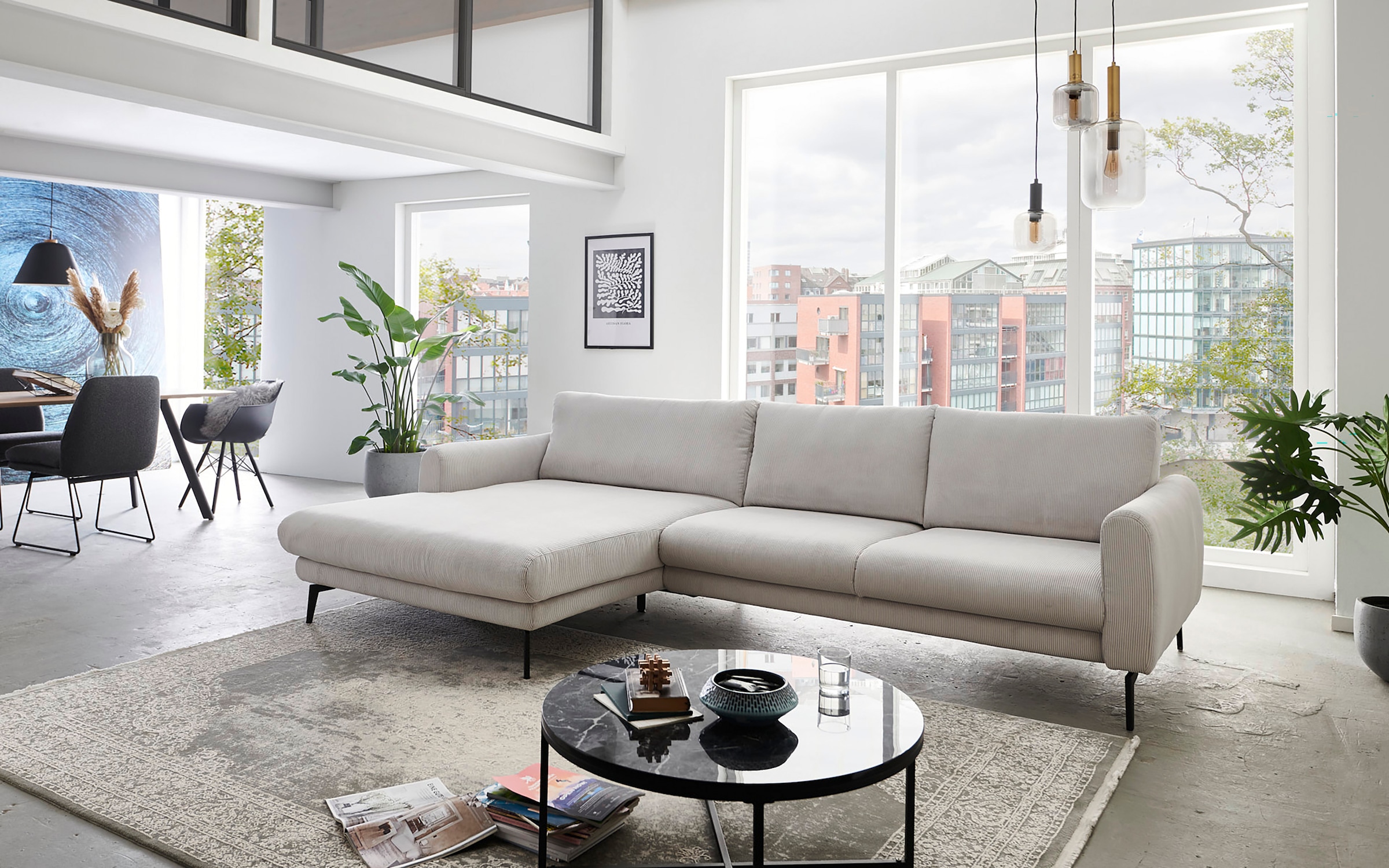 Die PlanBar Ecksofa »MP-IN23147 L-Form« Kaltschaumpolsterung, softer Sitz & verstellbare Kopfstützen