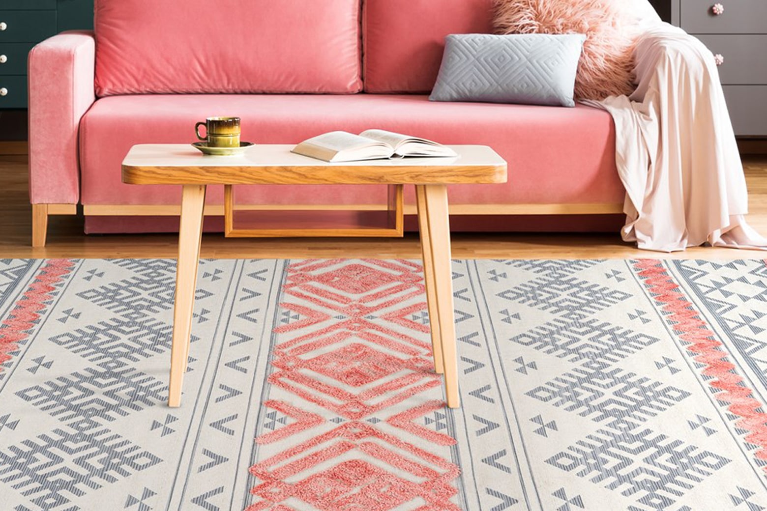 Teppich ARTE ESPINA "Ethnie 200", orange (grau, apricot), B:80cm H:10mm L:150cm