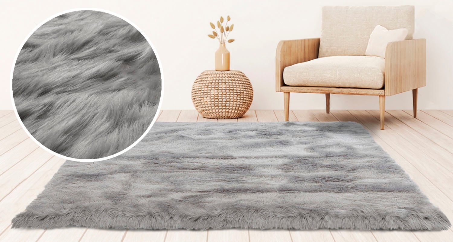 Home affaire Fellteppich »Valeria«, rechteckig, 60 mm Höhe, Kunstfell, besonders weich und flauschig, fußbodenheizungsgeeignet, pflegeleicht, ideale Teppiche für Wohnzimmer, Schlafzimmer und Esszimmer